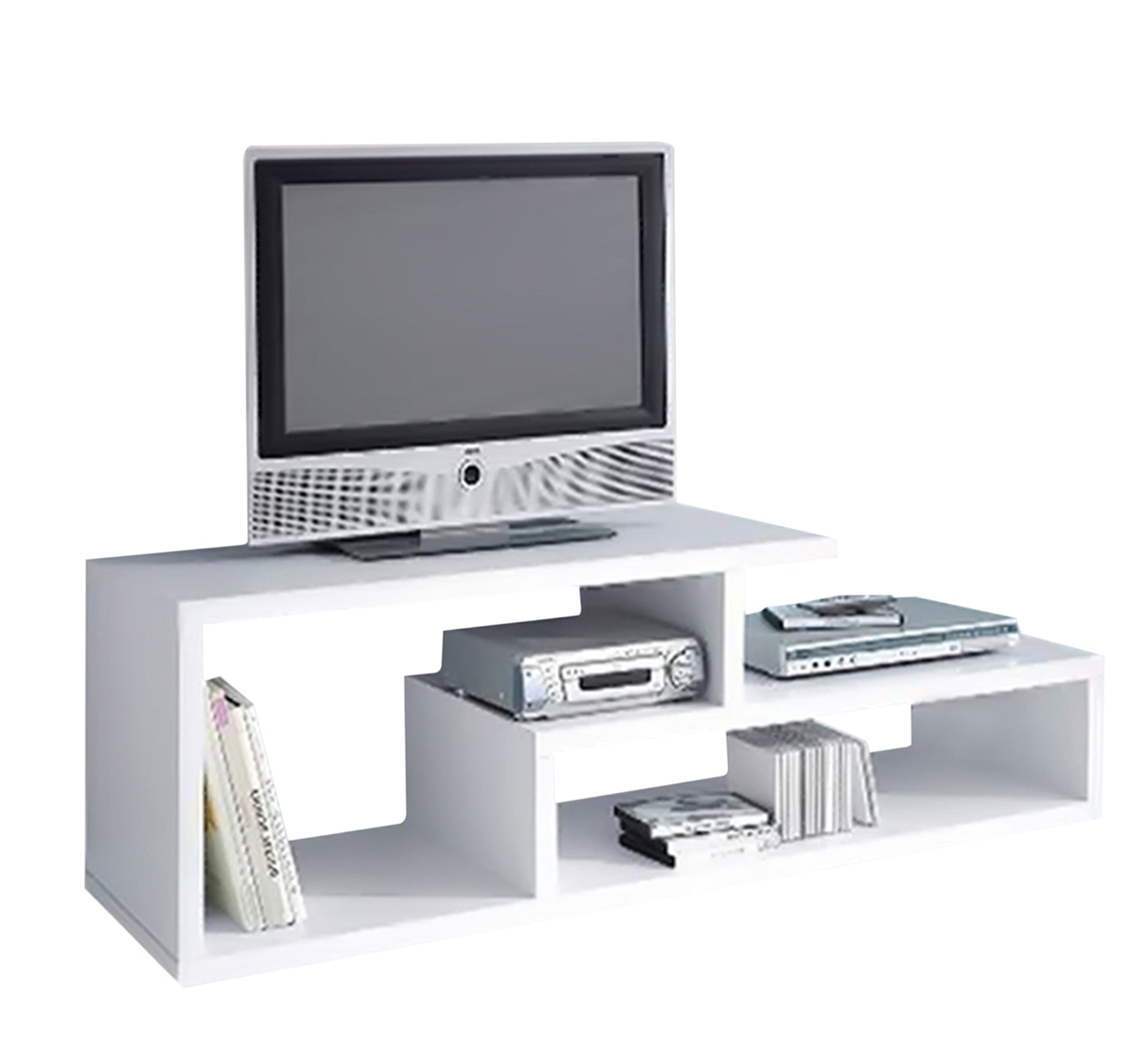 Modern White TV Table, Sleek & Stylish - Vitrine Furniture - Furniture
