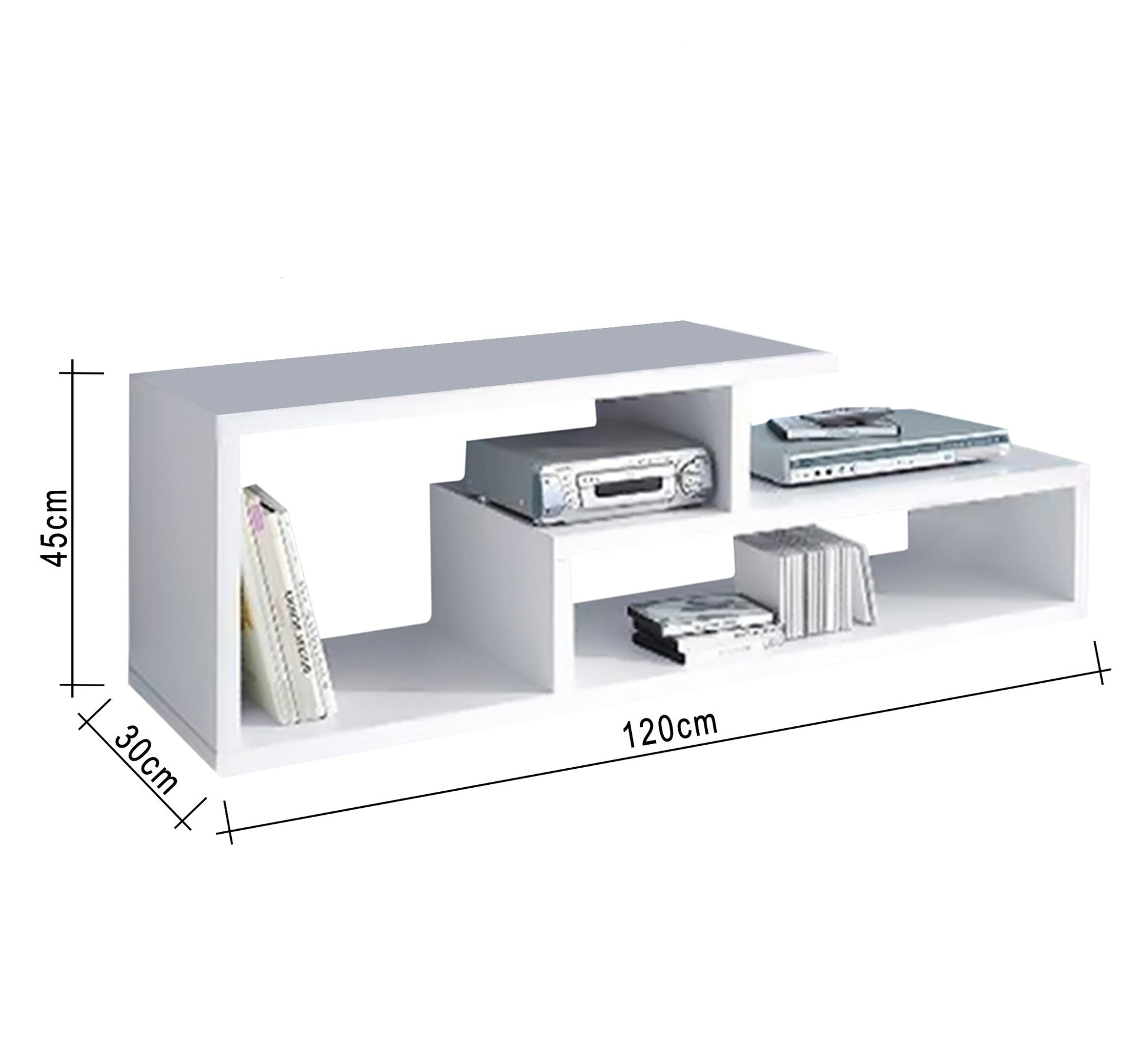 Modern White TV Table, Sleek & Stylish - Vitrine Furniture - Furniture