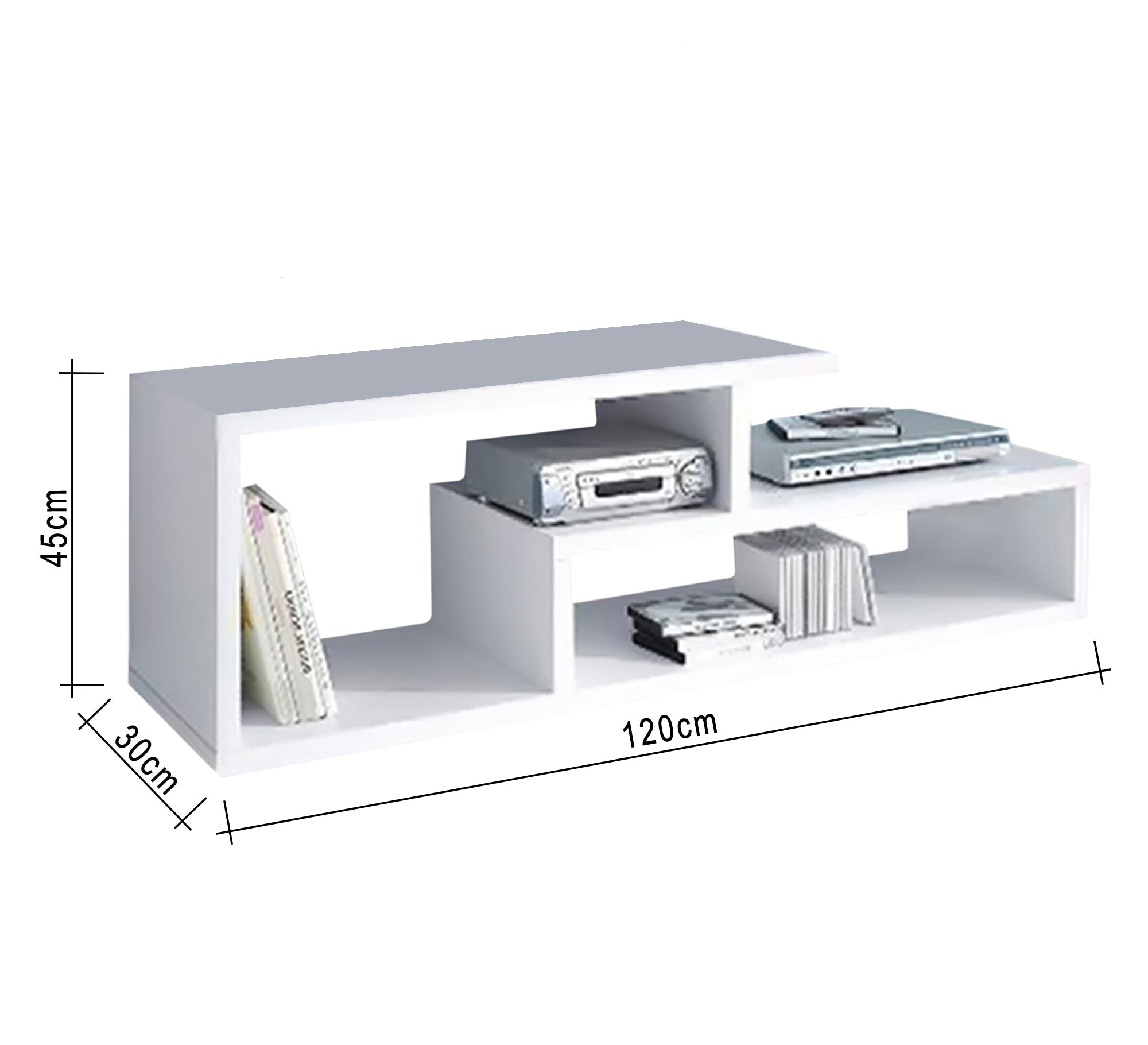 Modern White TV Table, Sleek & Stylish - Vitrine Furniture - Furniture