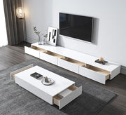 Modern white TV unit and table - Vitrine Furniture - Furniture