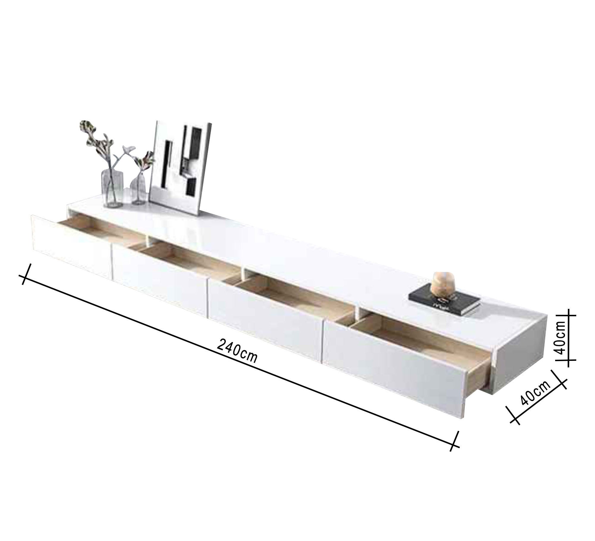 Modern white TV unit and table - Vitrine Furniture - Furniture