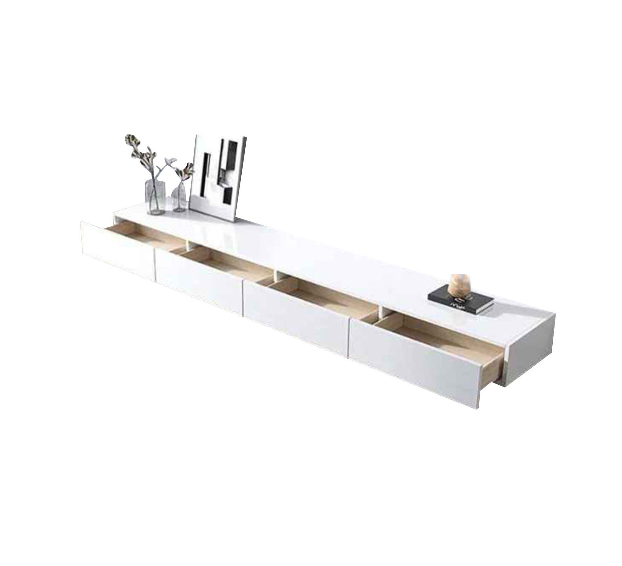 Modern white TV unit and table - Vitrine Furniture - Furniture