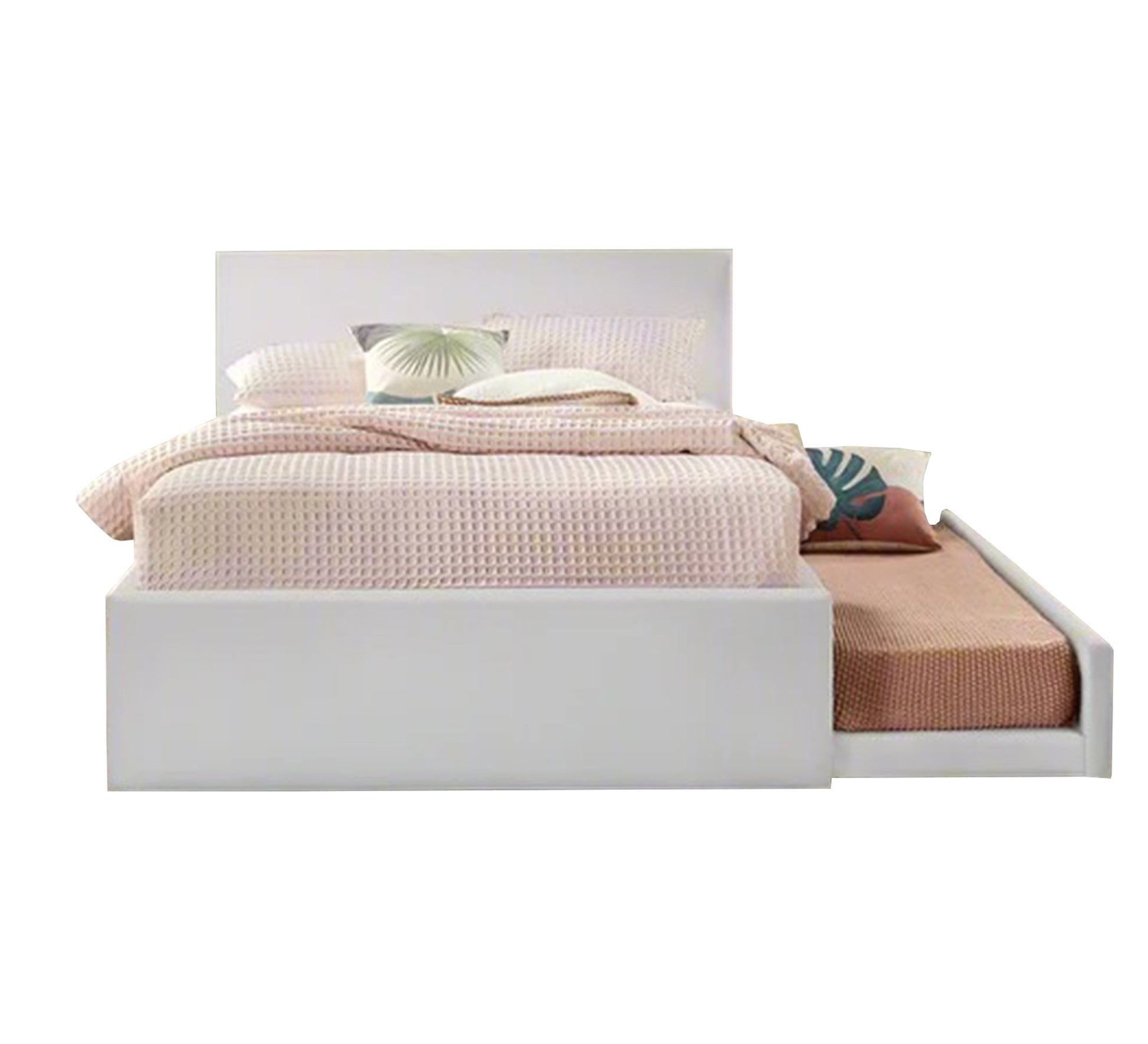 Modern White Twin Bed - Vitrine Furniture - Furniture