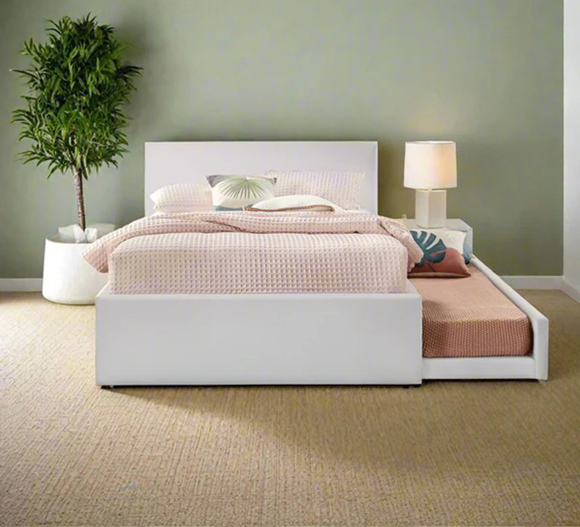 Modern White Twin Bed - Vitrine Furniture - Furniture
