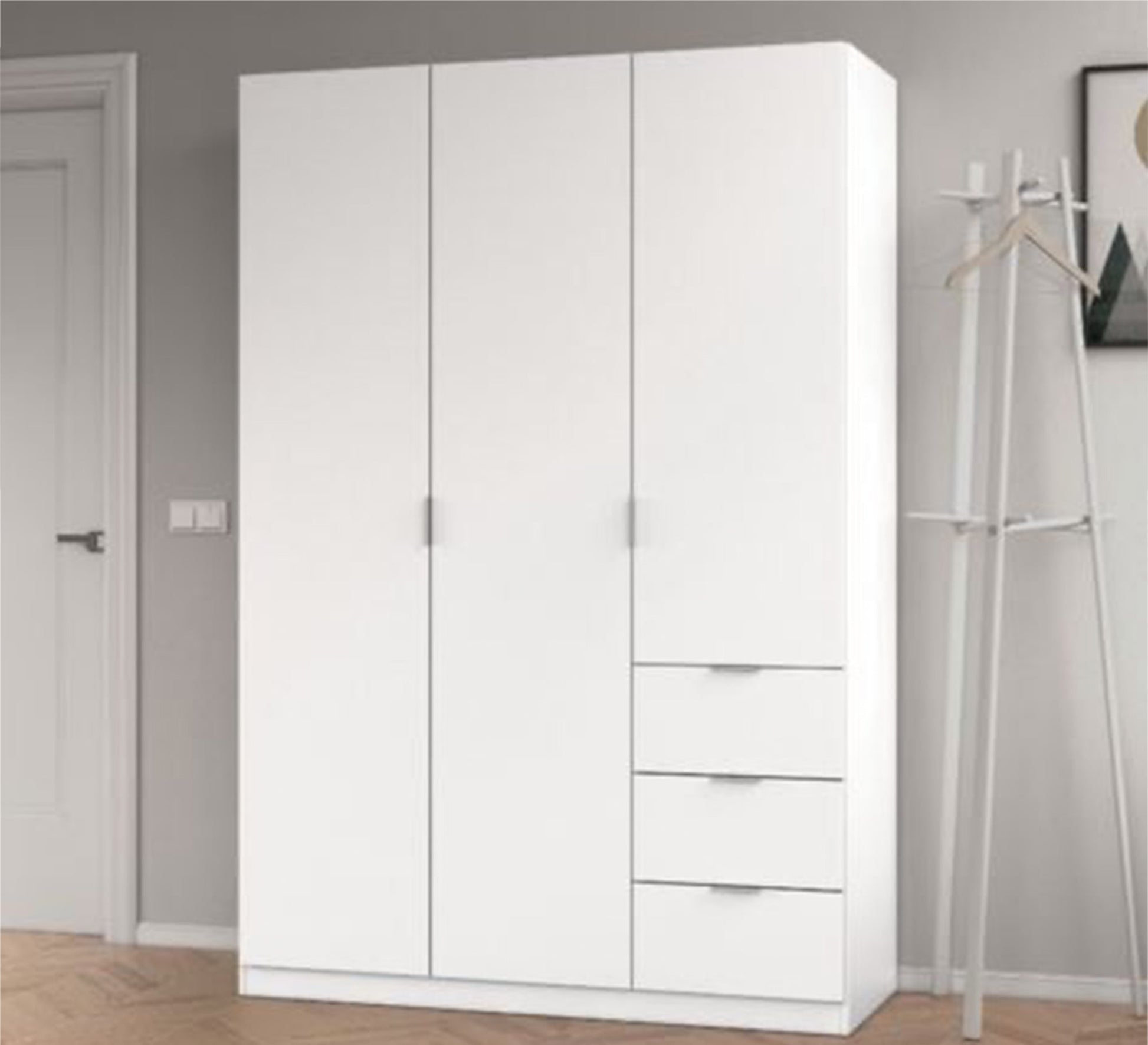 Modern White Wardrobe in Sleek & Spacious Design - Vitrine Furniture - Furniture