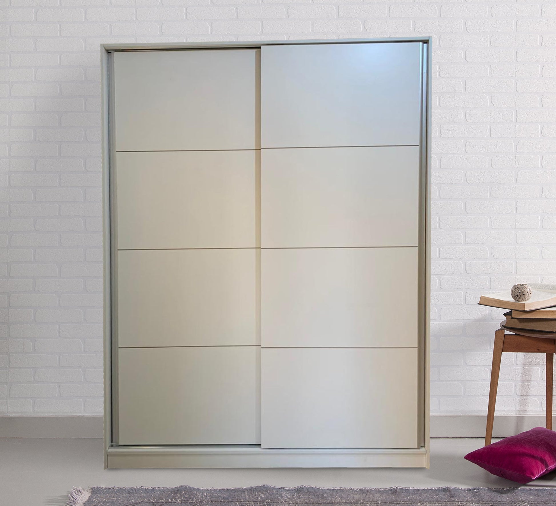 Modern white wardrobe with two doors - Vitrine Furniture - Furniture