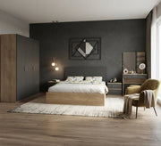 Modern wooden bedroom in gray - Vitrine Furniture - Master Bedroom Sets