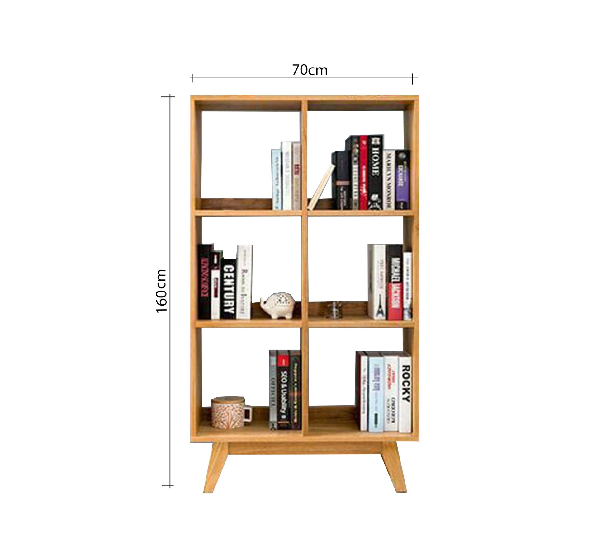 Modern wooden bookcase with six openings - Vitrine Furniture - Furniture