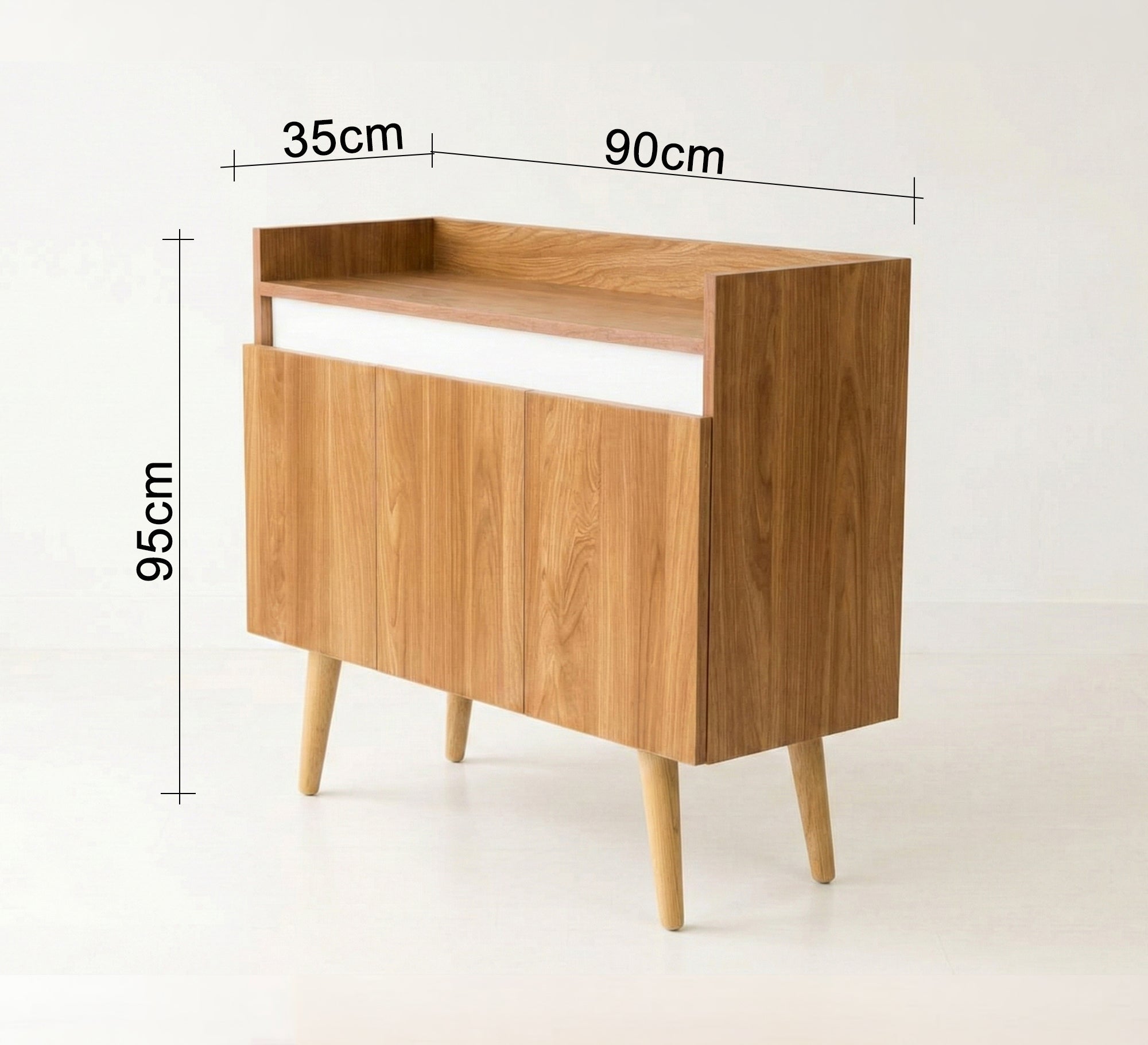 Modern wooden cabinet with high wooden legs - Vitrine Furniture - Coffee Corner