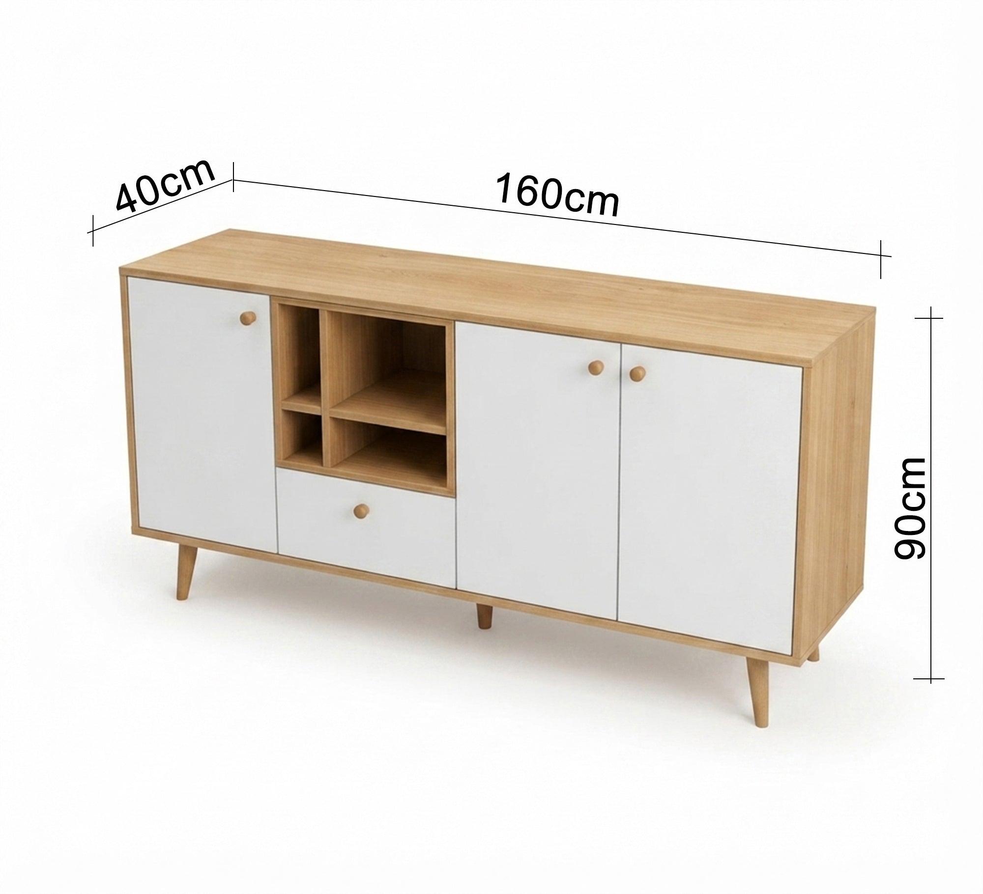 Modern wooden cabinet with practical shelves and drawers - Vitrine Furniture - TV Table & Cabinet