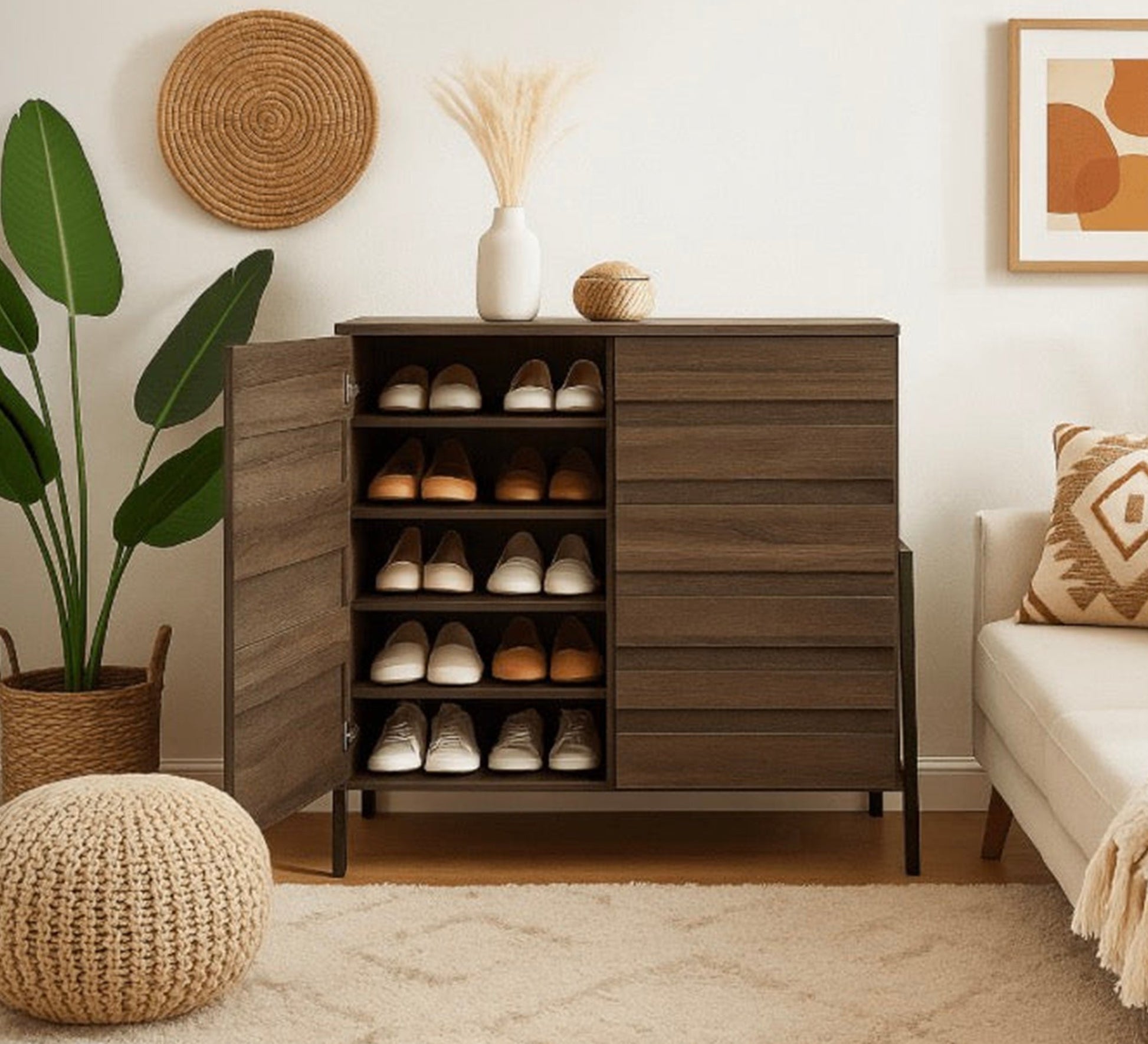 Modern wooden living room furniture set - Vitrine Furniture - TV Table & Cabinet