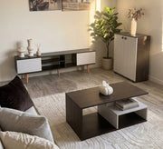 Modern wooden living room set - Vitrine Furniture - TV Table & Cabinet