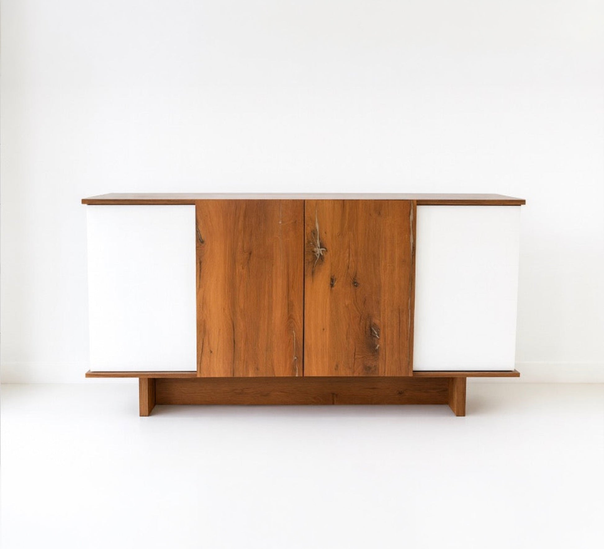 Modern wooden side cabinet with white doors - Vitrine Furniture - TV Table & Cabinet