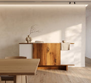 Modern wooden side cabinet with white doors - Vitrine Furniture - TV Table & Cabinet