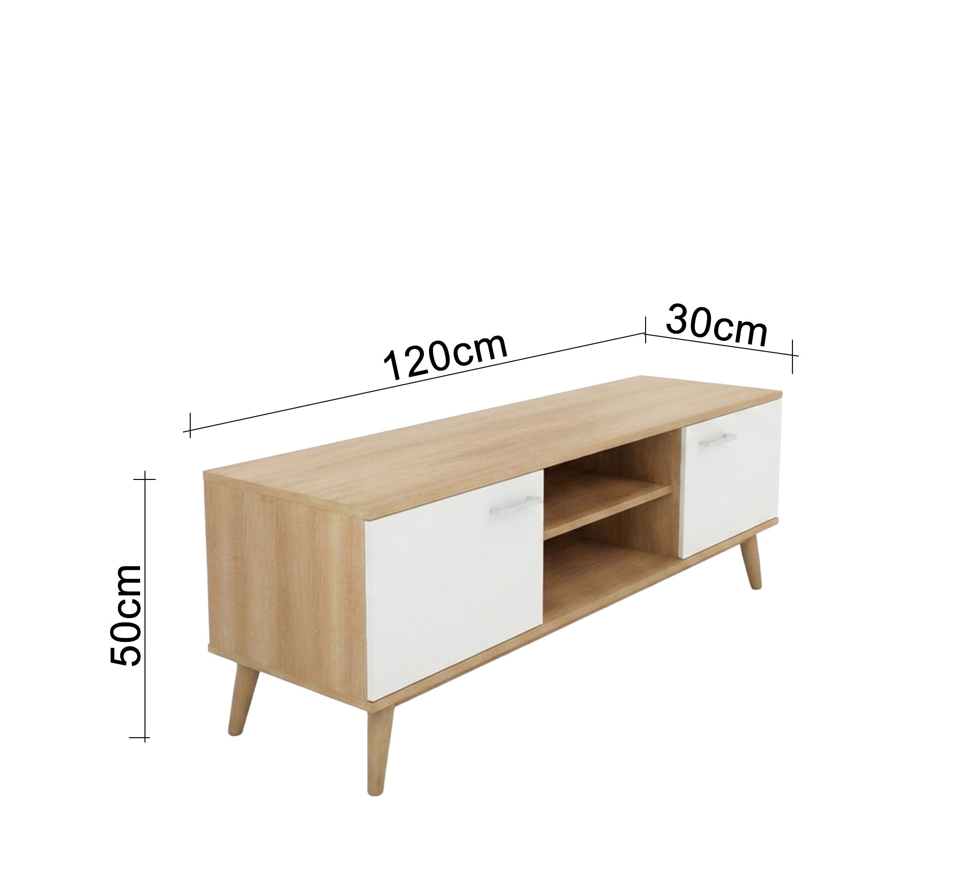 Modern wooden TV stand with tapered legs - Vitrine Furniture - TV Table & Cabinet