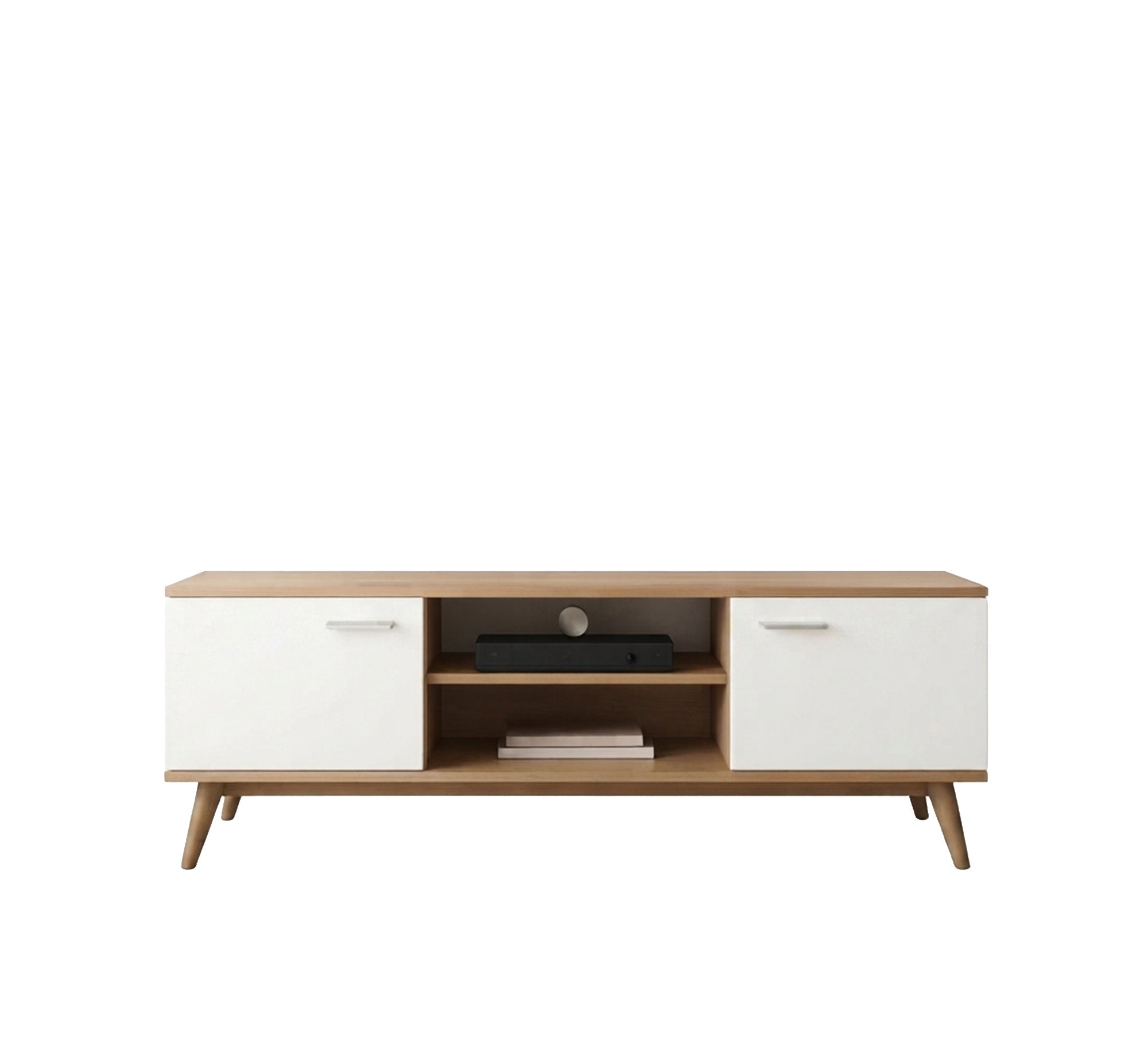 Modern wooden TV stand with tapered legs - Vitrine Furniture - TV Table & Cabinet