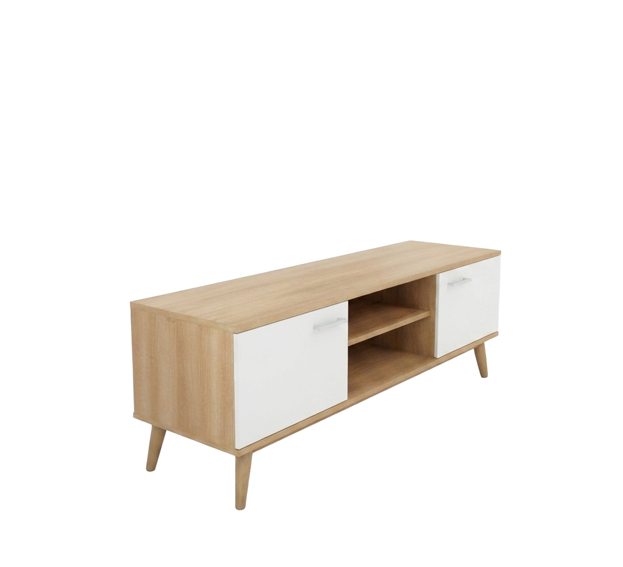 Modern wooden TV stand with tapered legs - Vitrine Furniture - TV Table & Cabinet