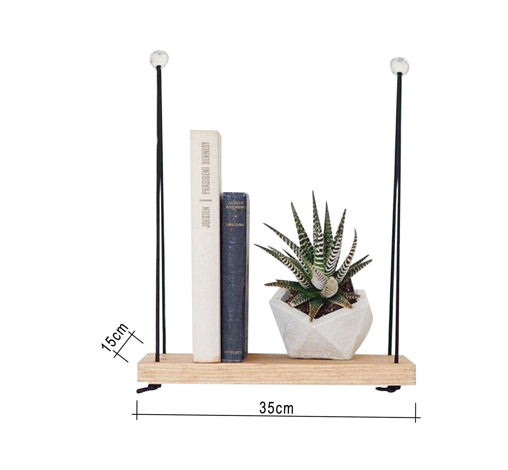 Modern woodencolored shelf (2 units) - Vitrine Furniture - Décor