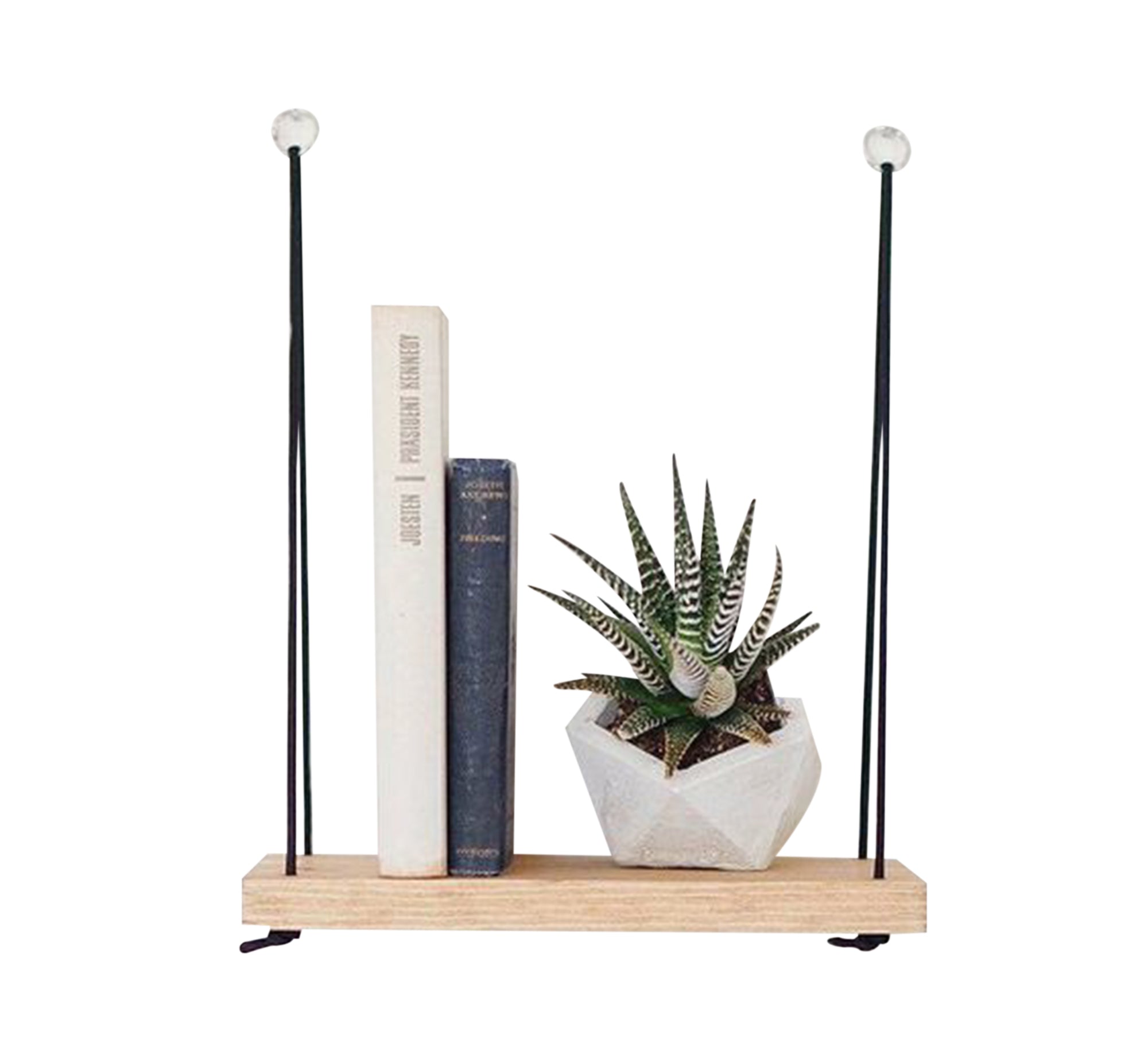 Modern woodencolored shelf (2 units) - Vitrine Furniture - Décor