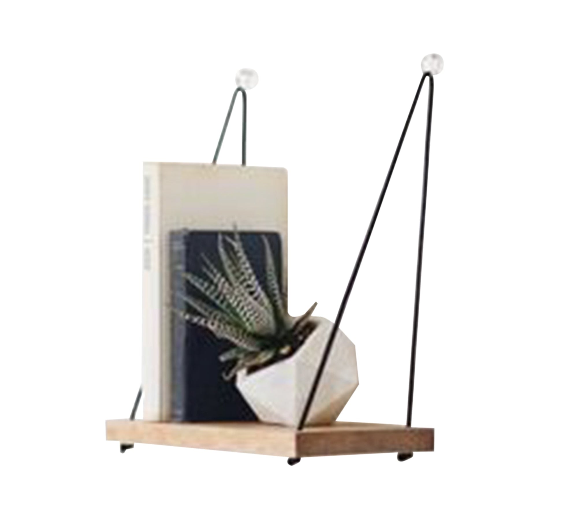 Modern woodencolored shelf (2 units) - Vitrine Furniture - Décor