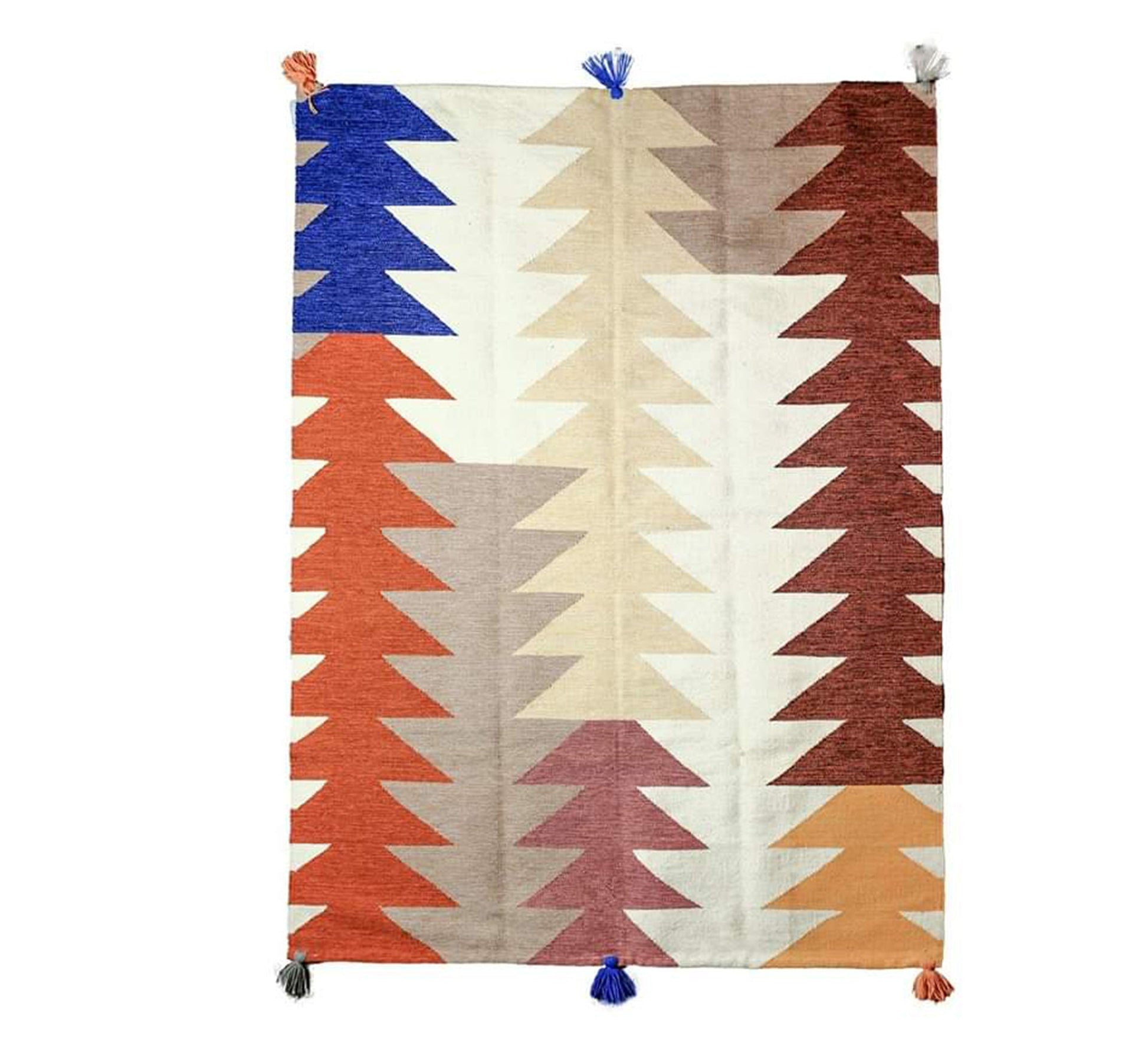 Mountain triangle rug in multiple colors and bright tassels - Vitrine Furniture - Accessories