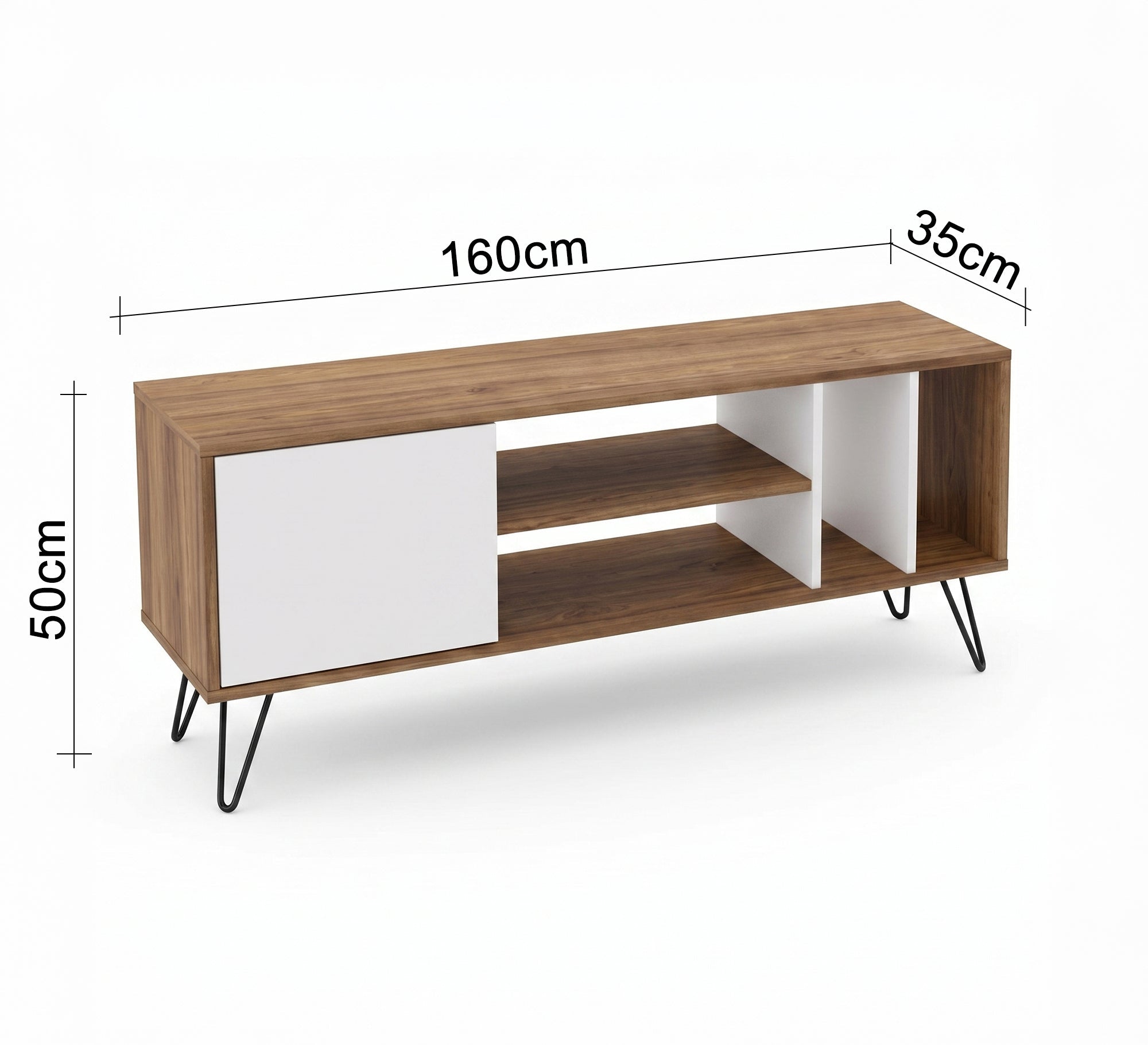 Multi-shelf TV table with elegant wooden legs - Vitrine Furniture - TV Table & Cabinet