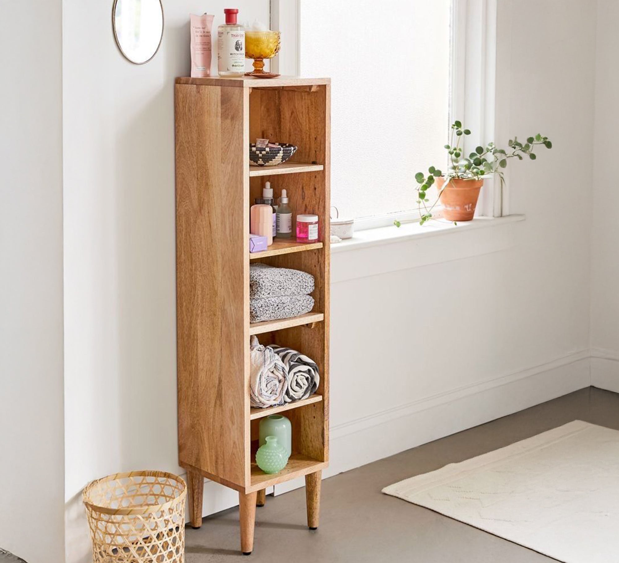 Multi - shelf wooden bathroom cabinet - Vitrine Furniture - Furniture