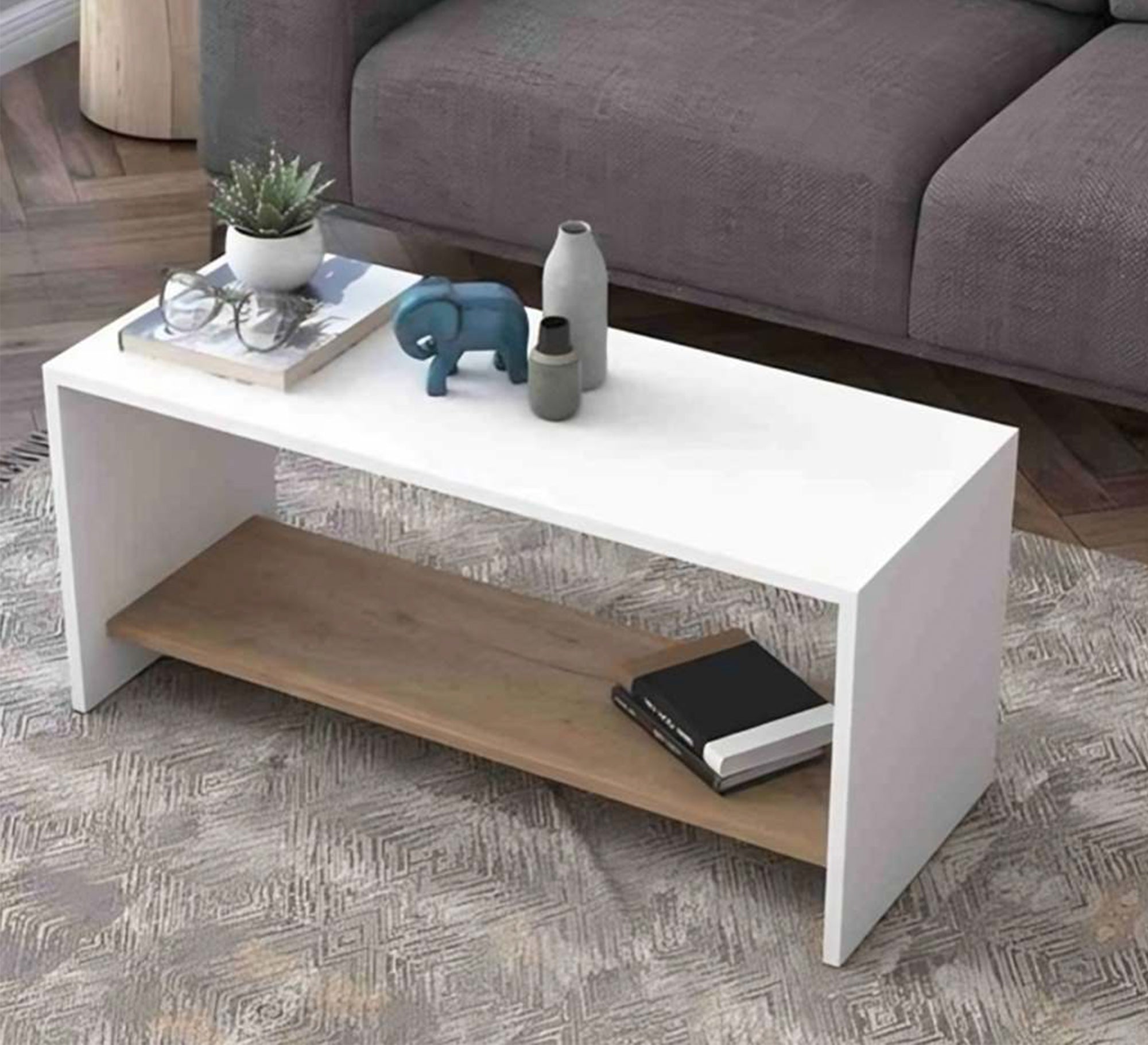 Multicolored Blockboard Wooden Coffee Table - Vitrine Furniture - Furniture