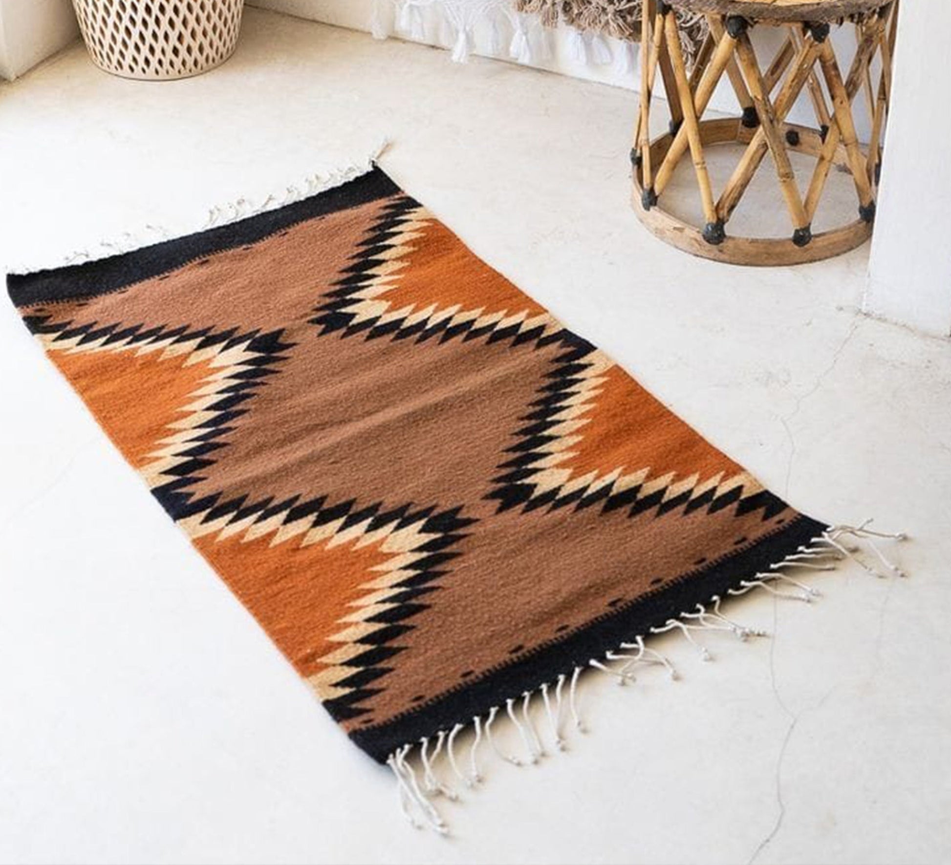 Multicolored diamond pattern rug - Vitrine Furniture - Accessories