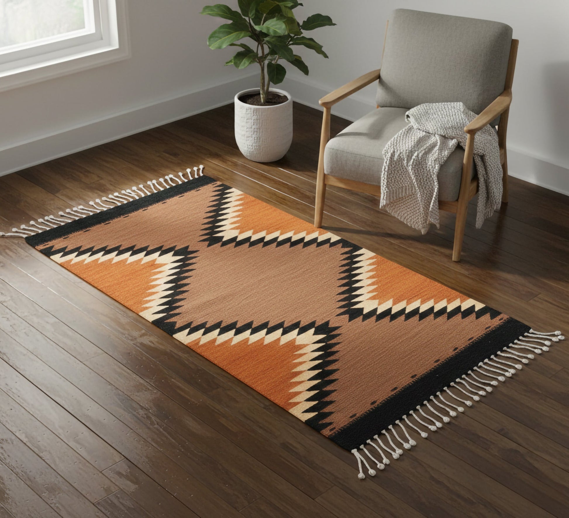 Multicolored diamond pattern rug - Vitrine Furniture - Accessories