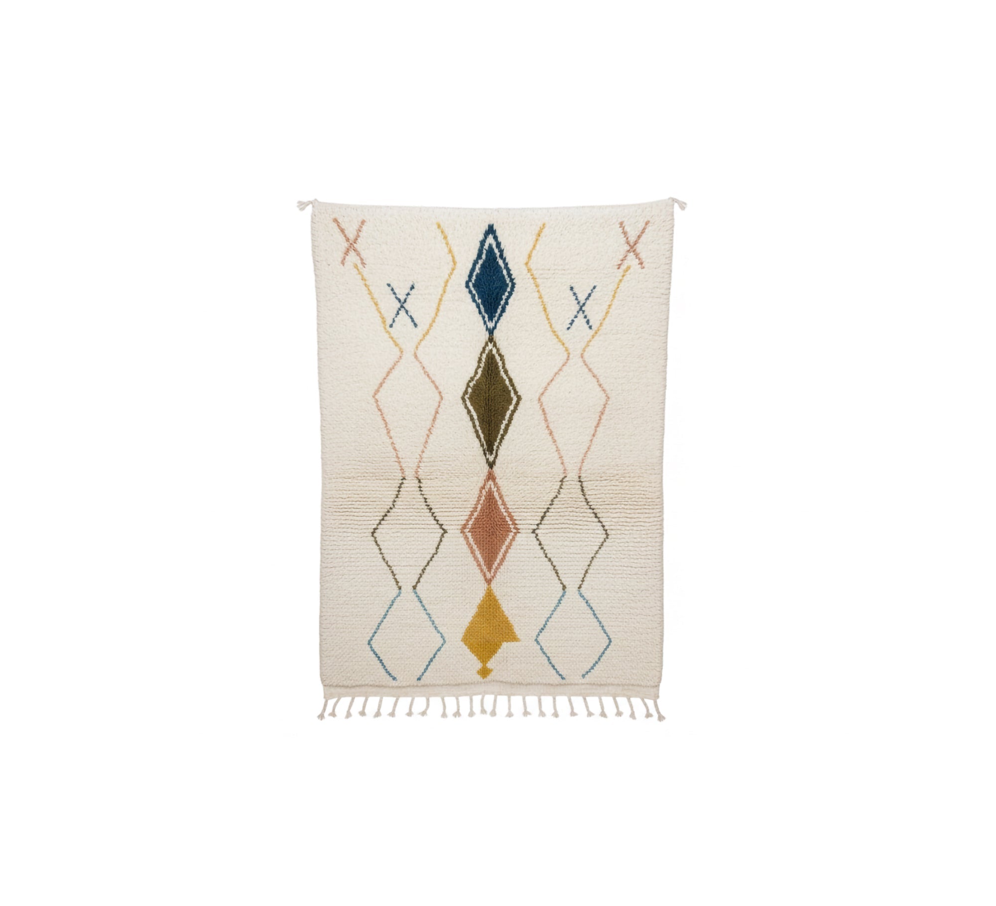 Multicolored diamond rug with fine threads - Vitrine Furniture - Accessories