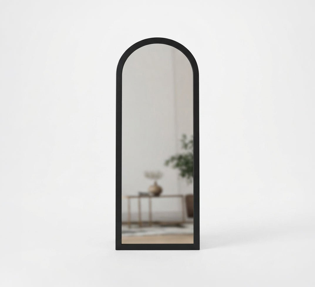Narrow Curved Floor Mirror with Smooth Frame - Vitrine Furniture - Mirrors