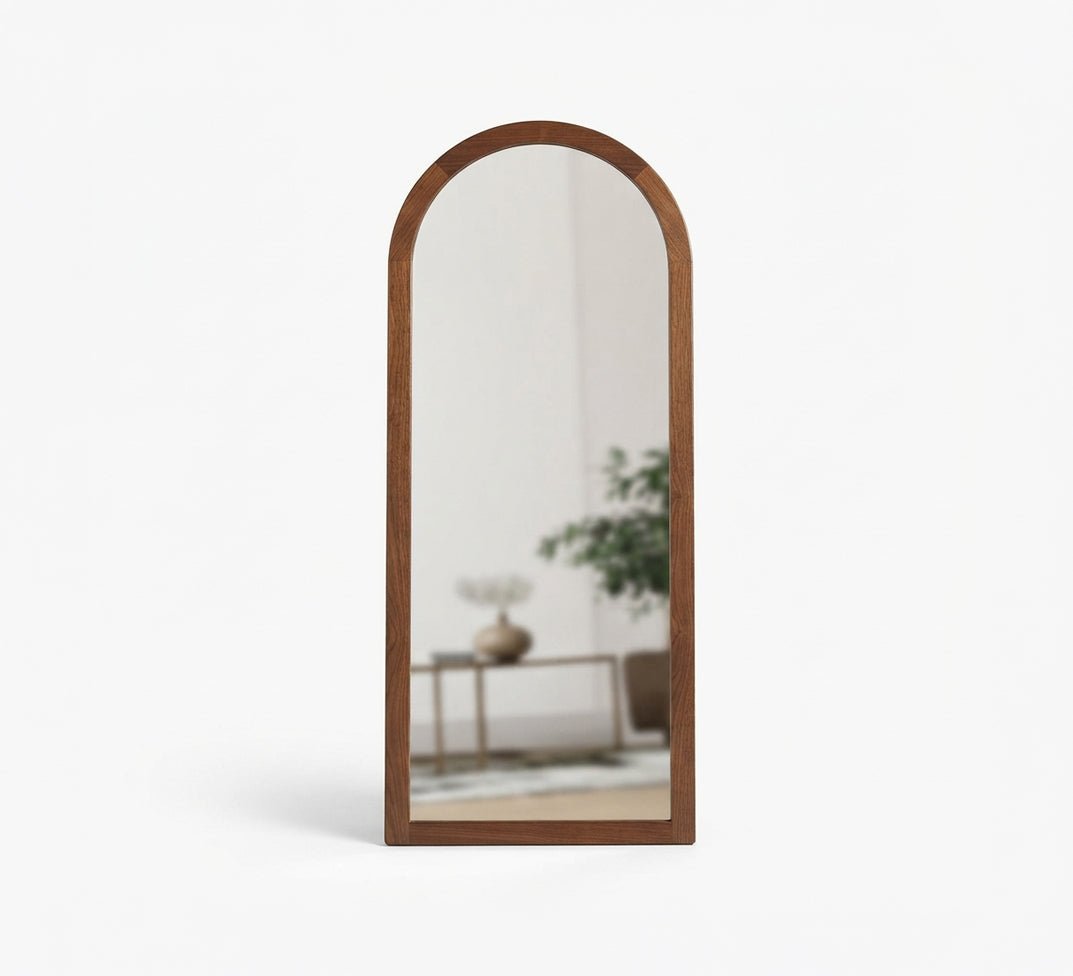 Narrow Curved Floor Mirror with Smooth Frame - Vitrine Furniture - Mirrors