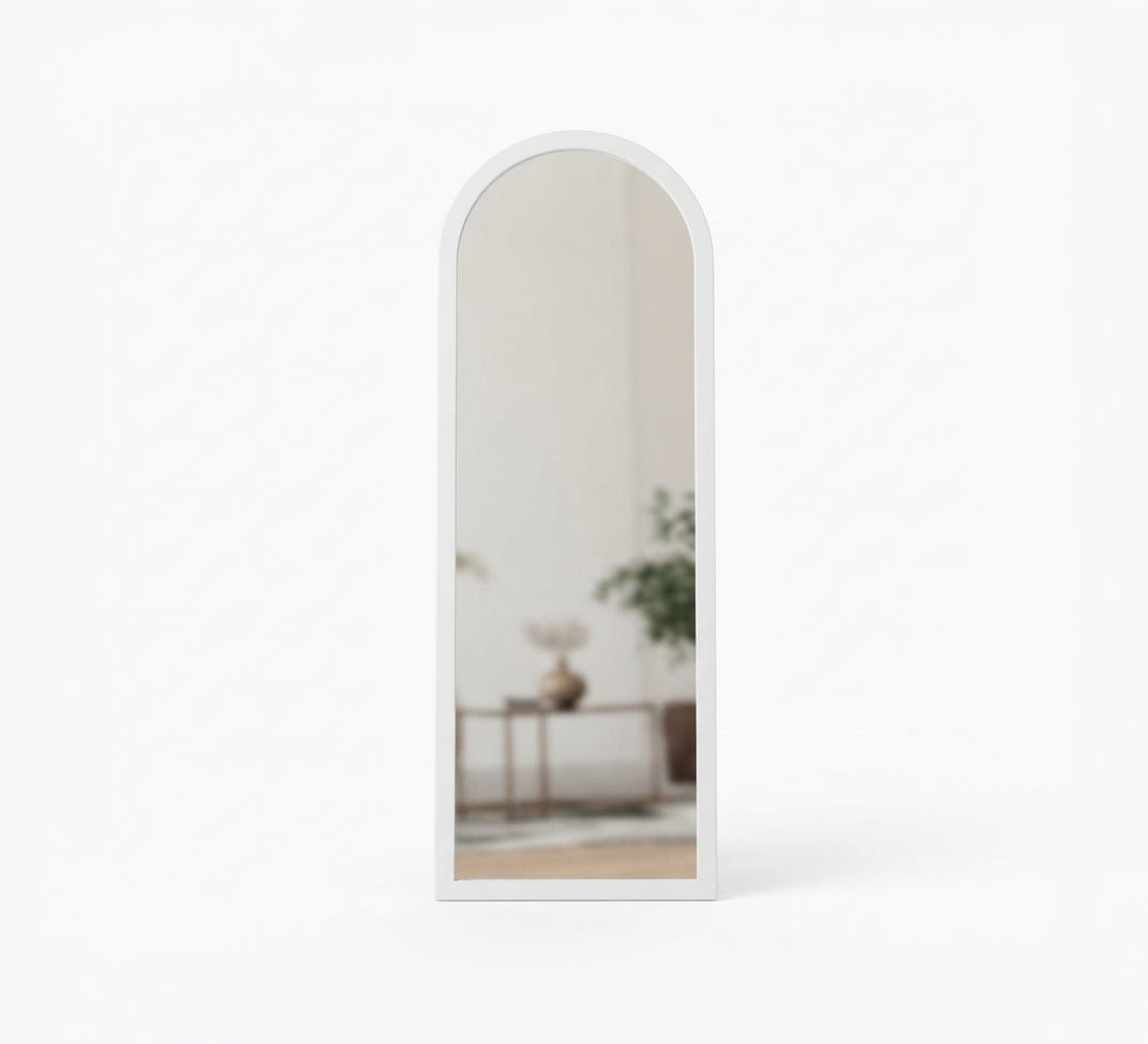 Narrow Curved Floor Mirror with Smooth Frame - Vitrine Furniture - Mirrors