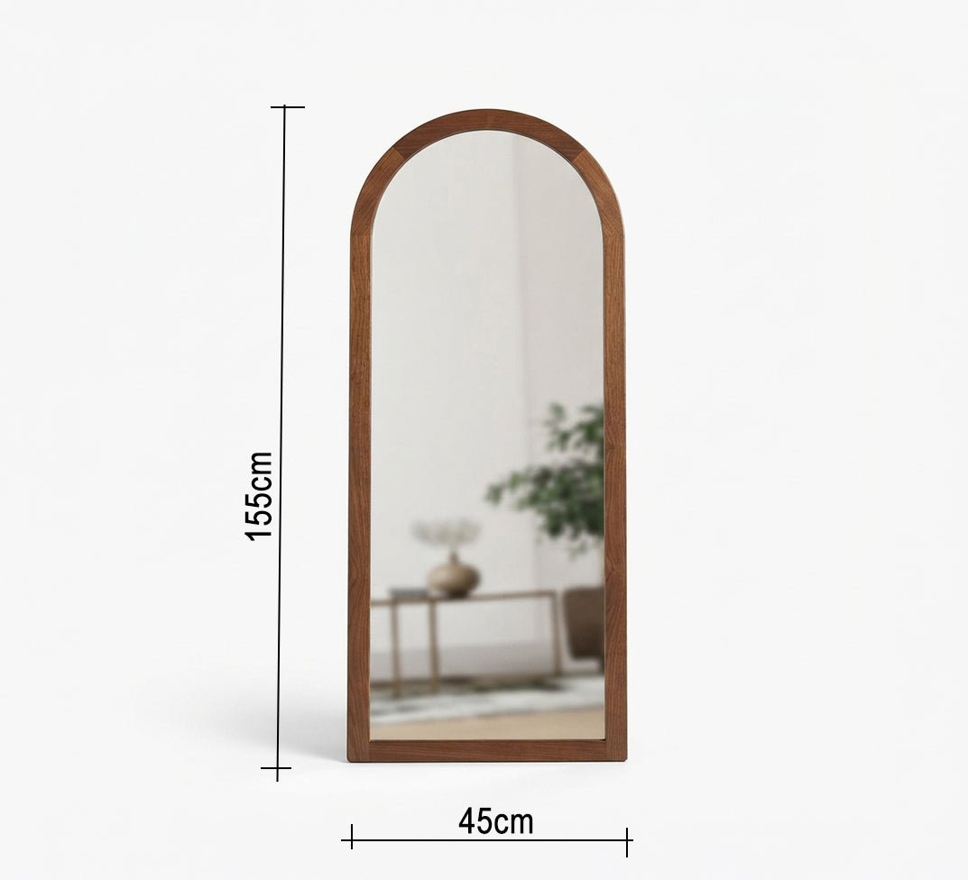 Narrow Curved Floor Mirror with Smooth Frame - Vitrine Furniture - Mirrors