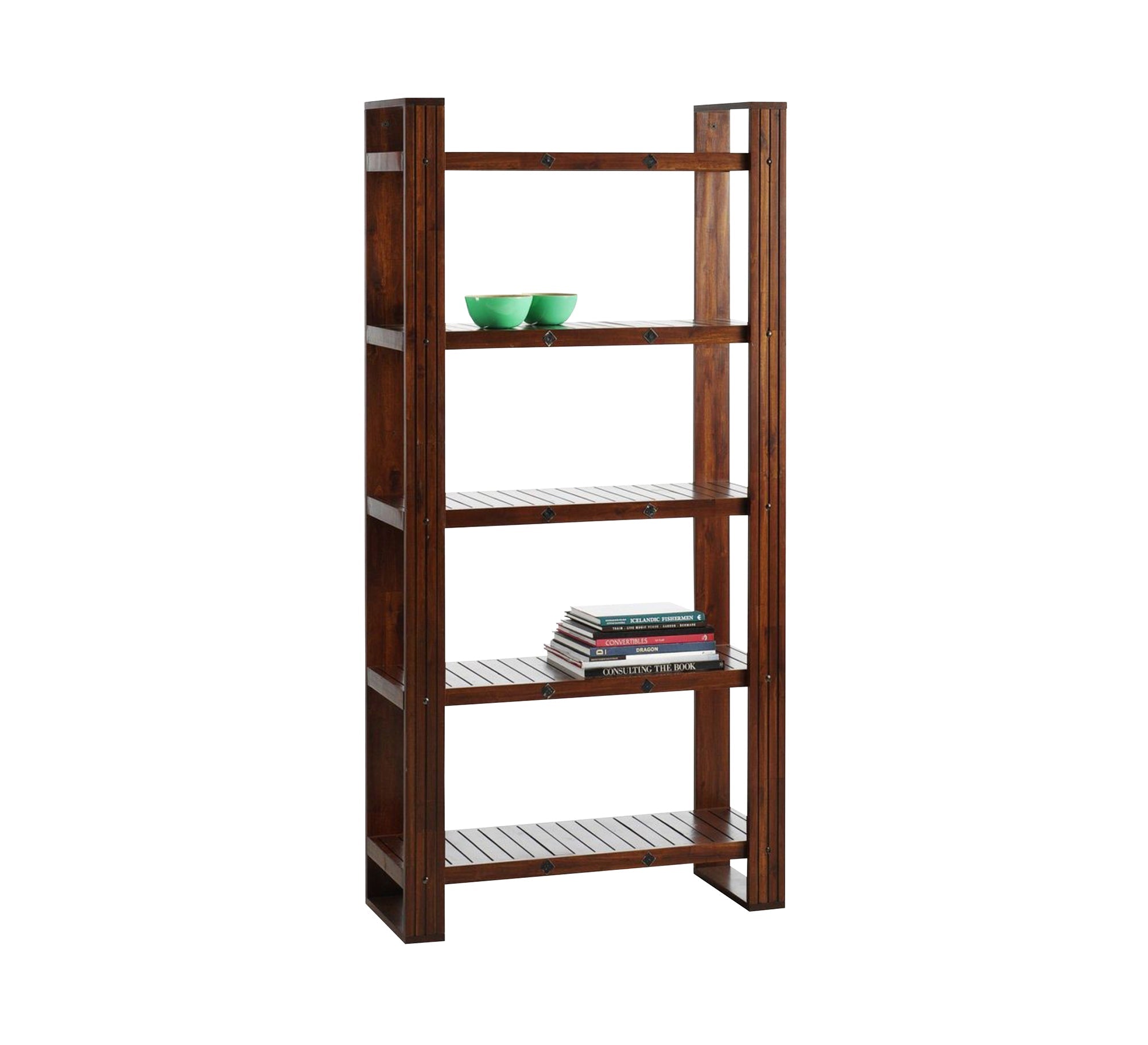 Natural brown wooden bookshelf - Vitrine Furniture - Furniture
