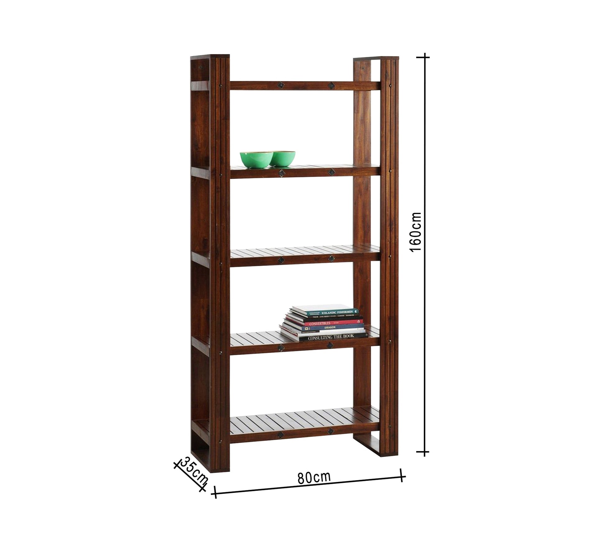 Natural brown wooden bookshelf - Vitrine Furniture - Furniture