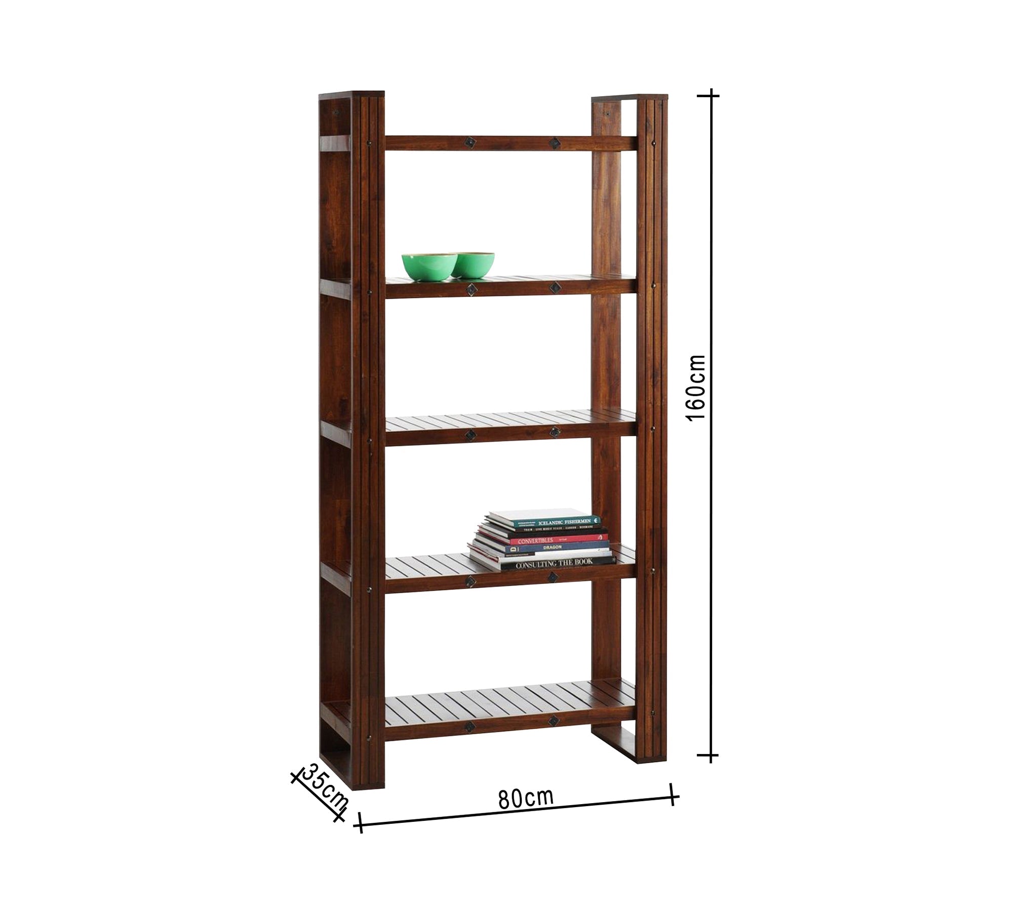 Natural brown wooden bookshelf - Vitrine Furniture - Furniture
