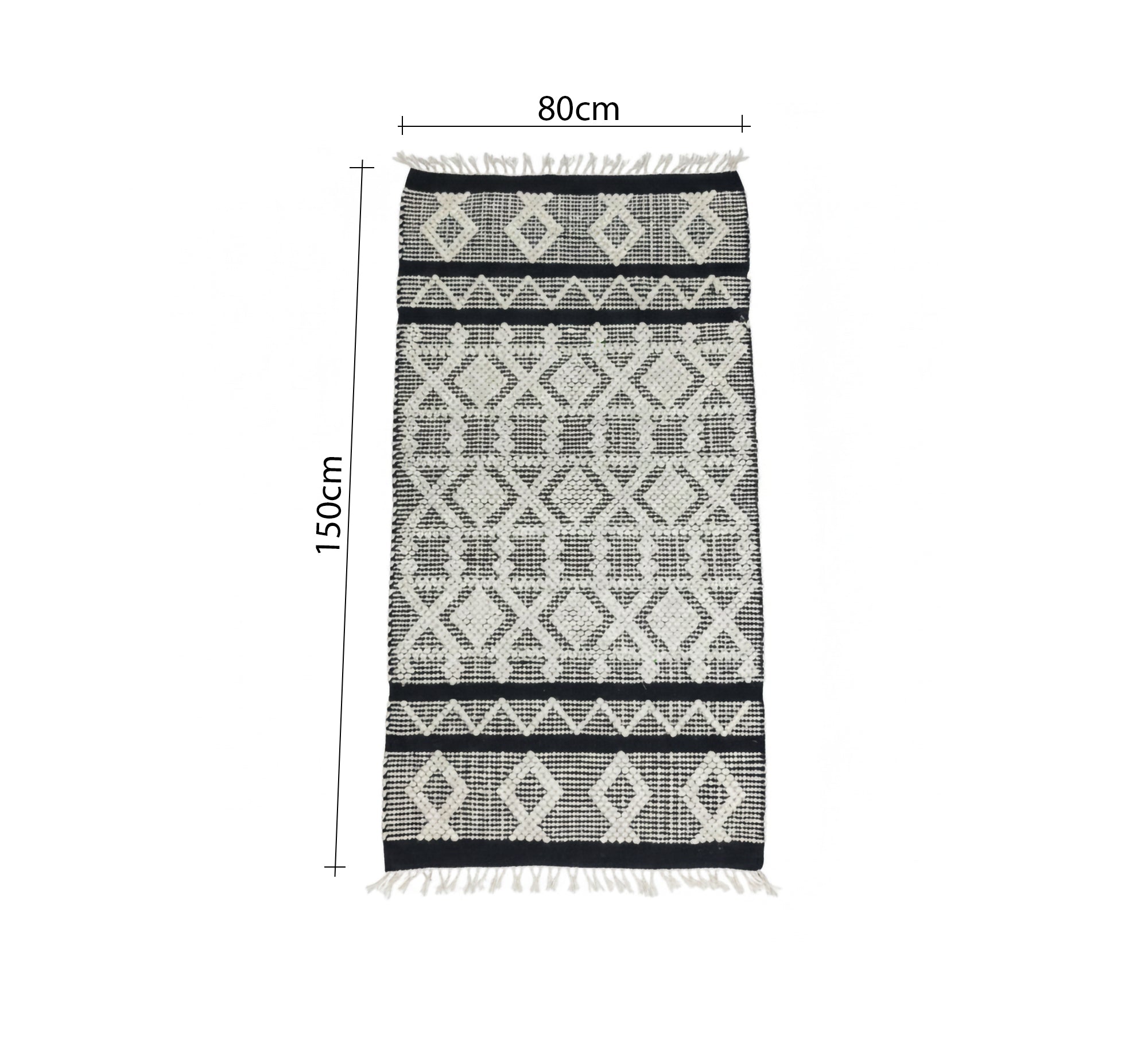 Natural jute rug with an interlocking diamond pattern - Vitrine Furniture - Accessories