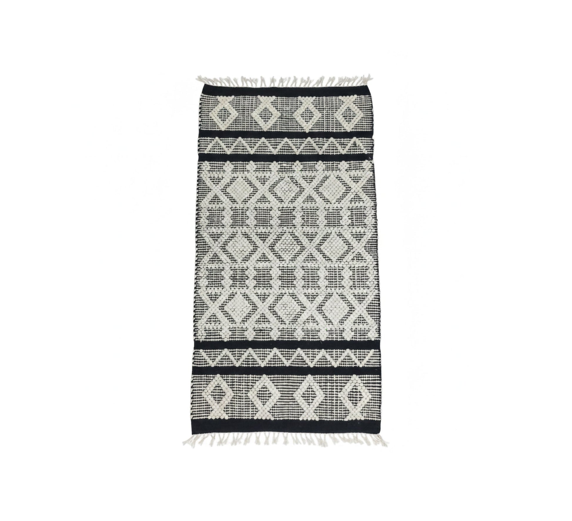 Natural jute rug with an interlocking diamond pattern - Vitrine Furniture - Accessories