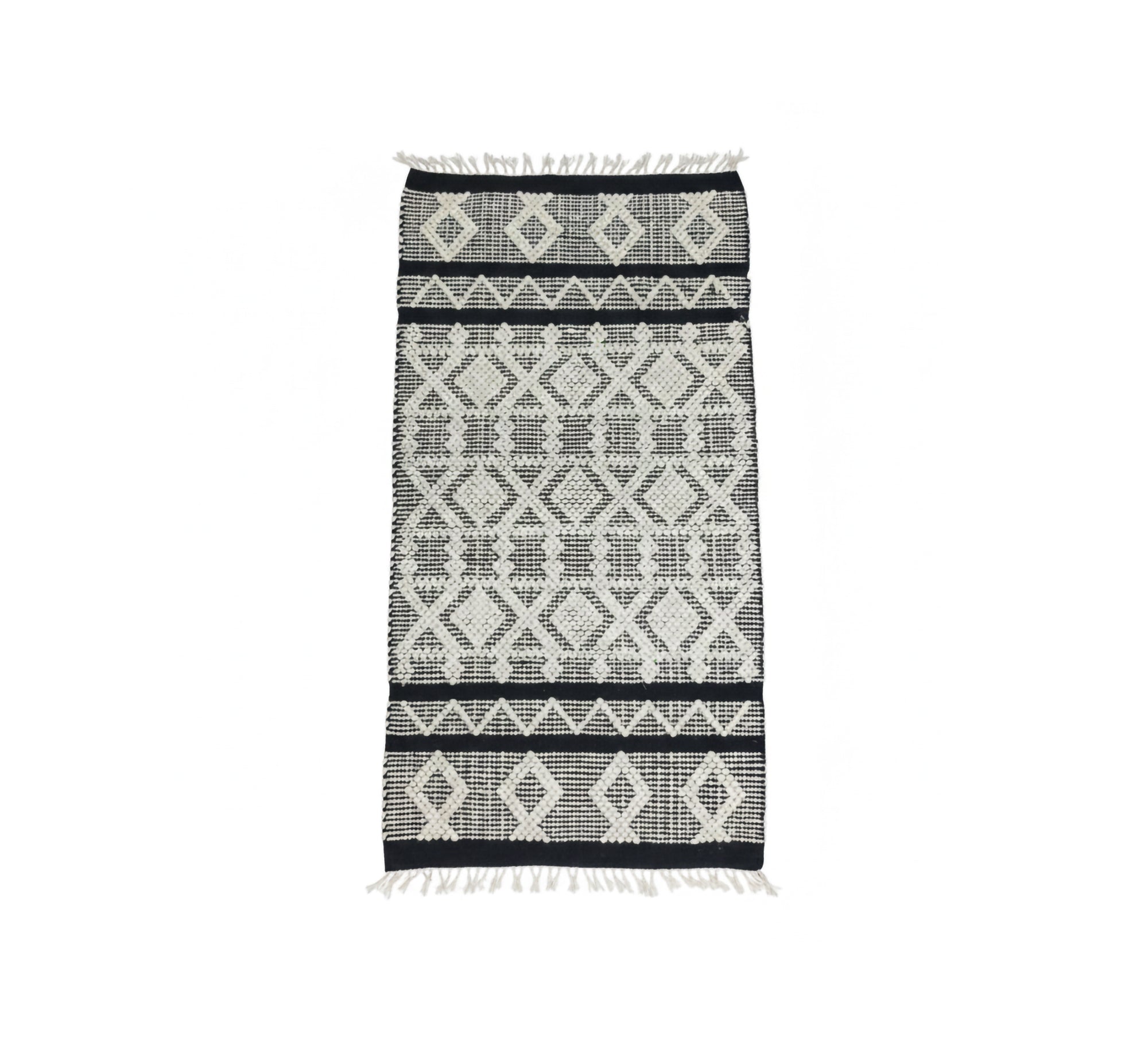 Natural jute rug with an interlocking diamond pattern - Vitrine Furniture - Accessories