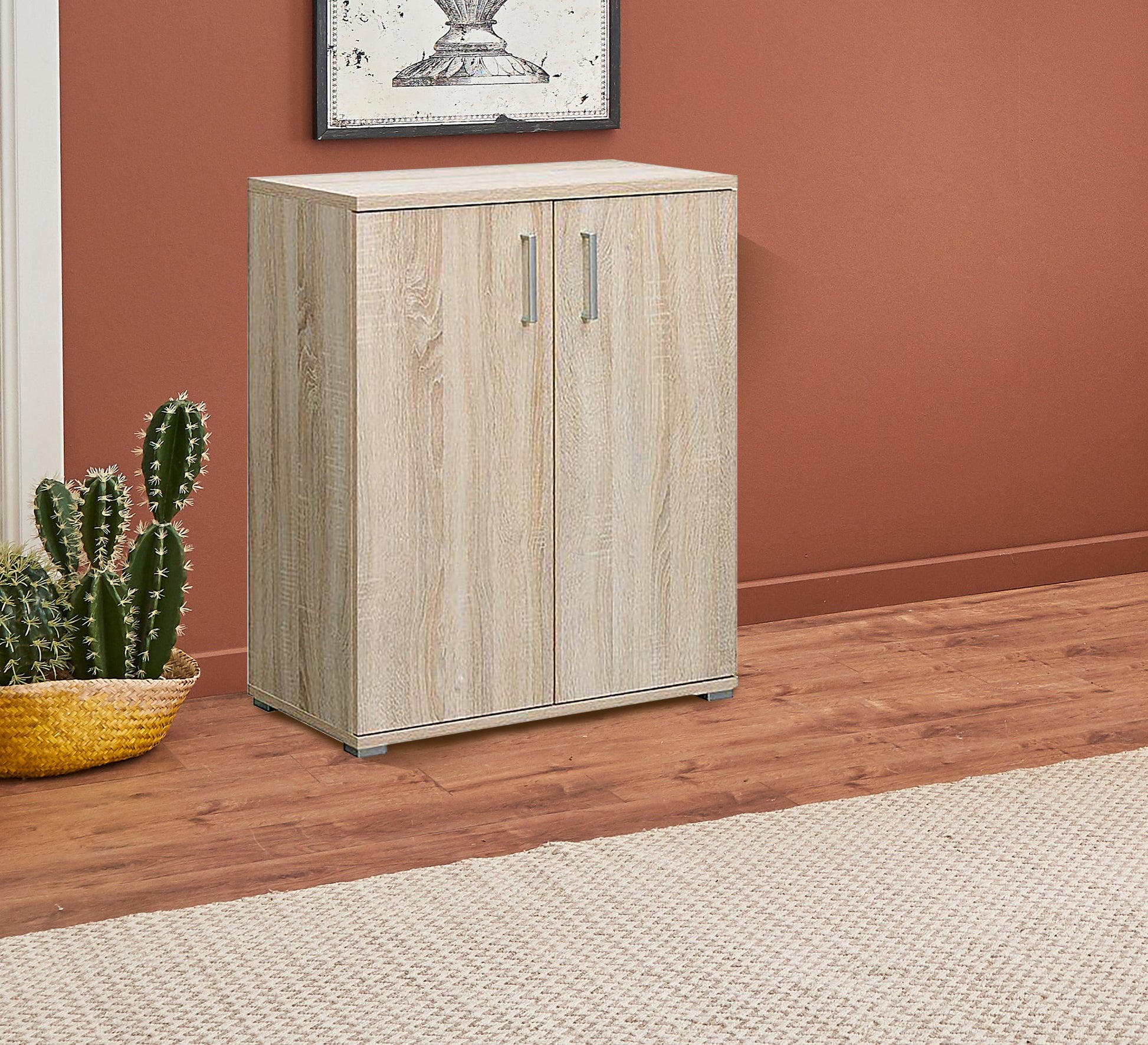 Natural wood color Shoe rack - Vitrine Furniture - Furniture