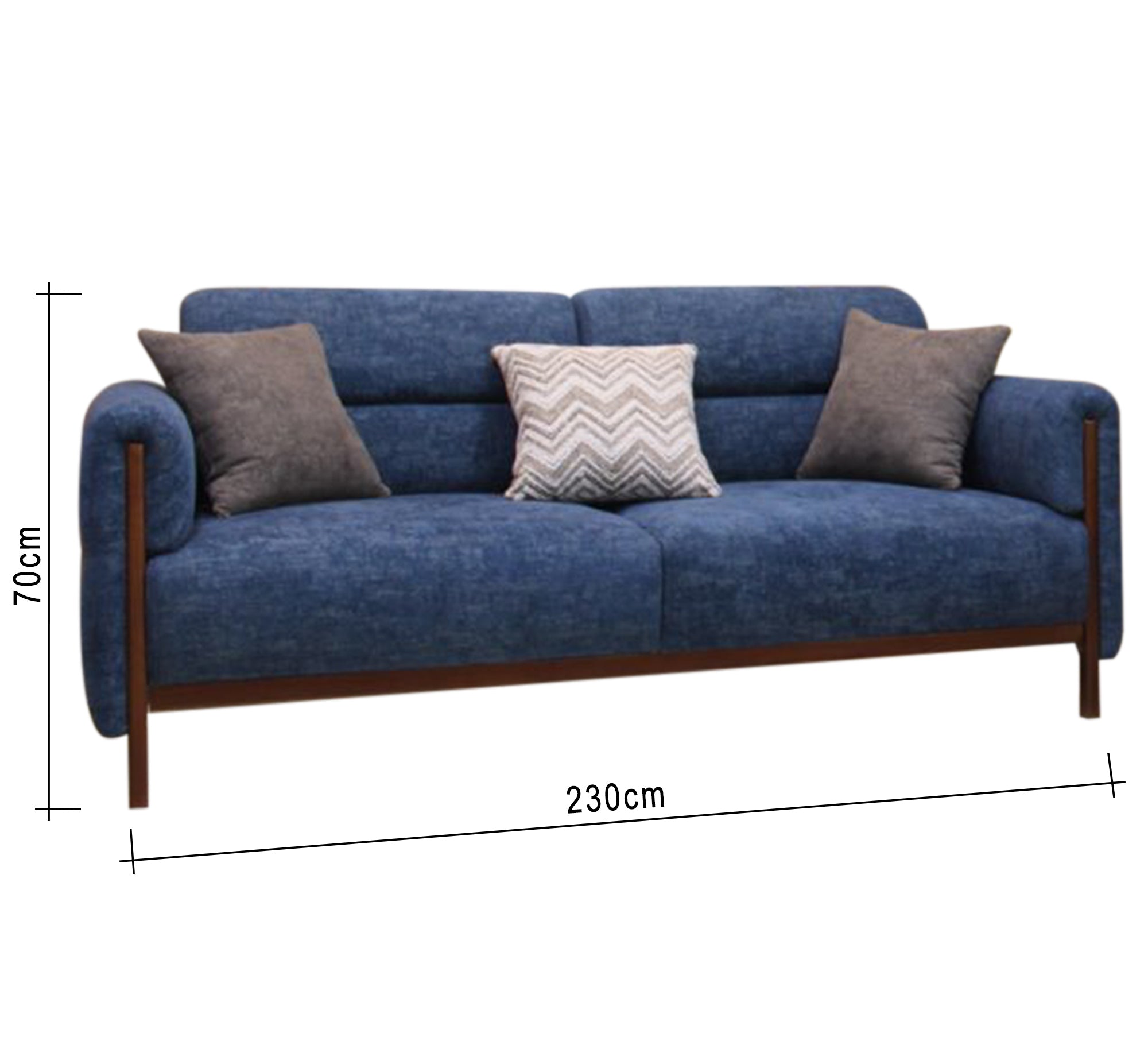 Navy and grey living room with raised legs - Vitrine Furniture - Furniture