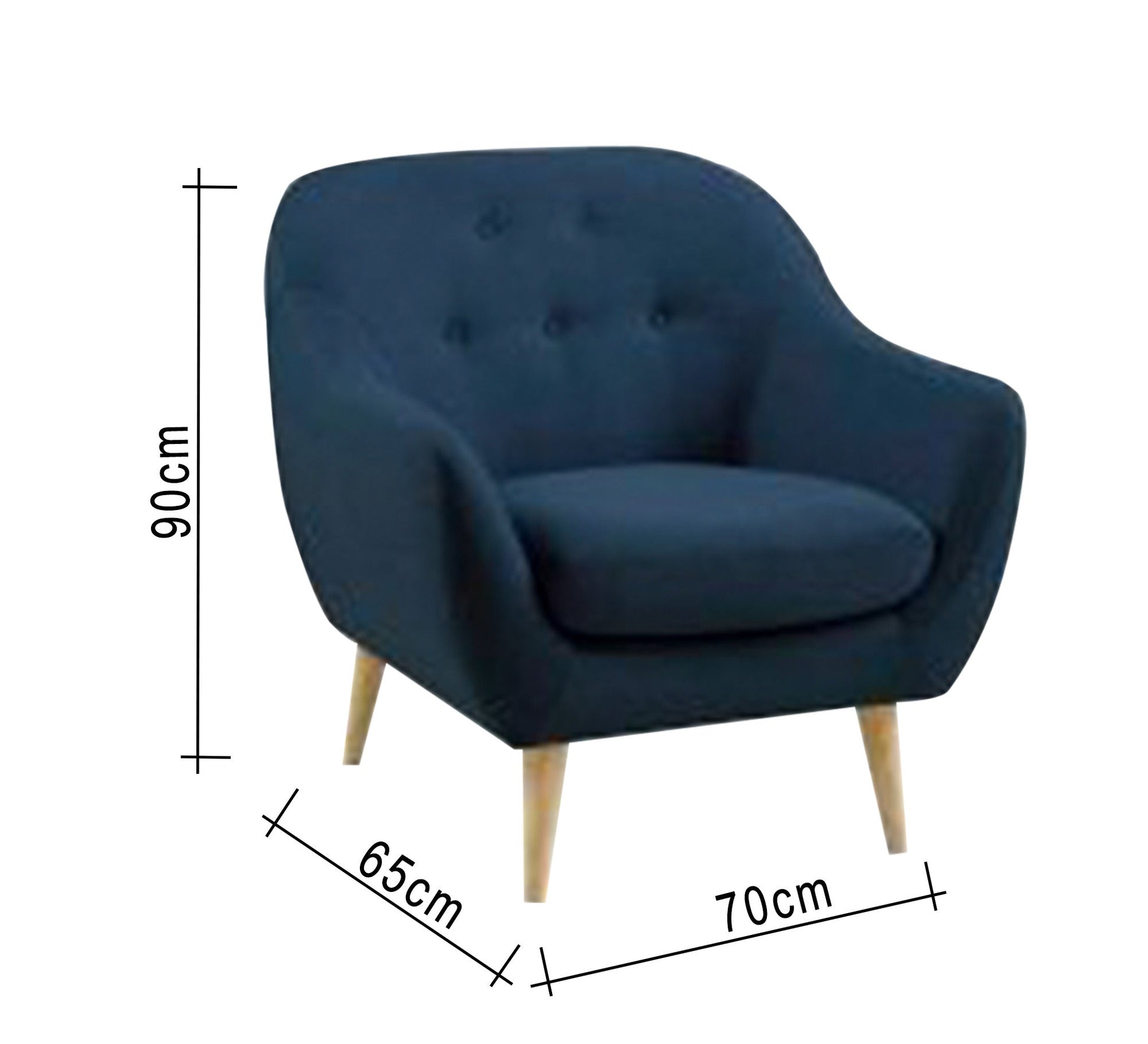 Navy blue Capotone beads chair with backrest - Vitrine Furniture - Chairs & Chaise lounge