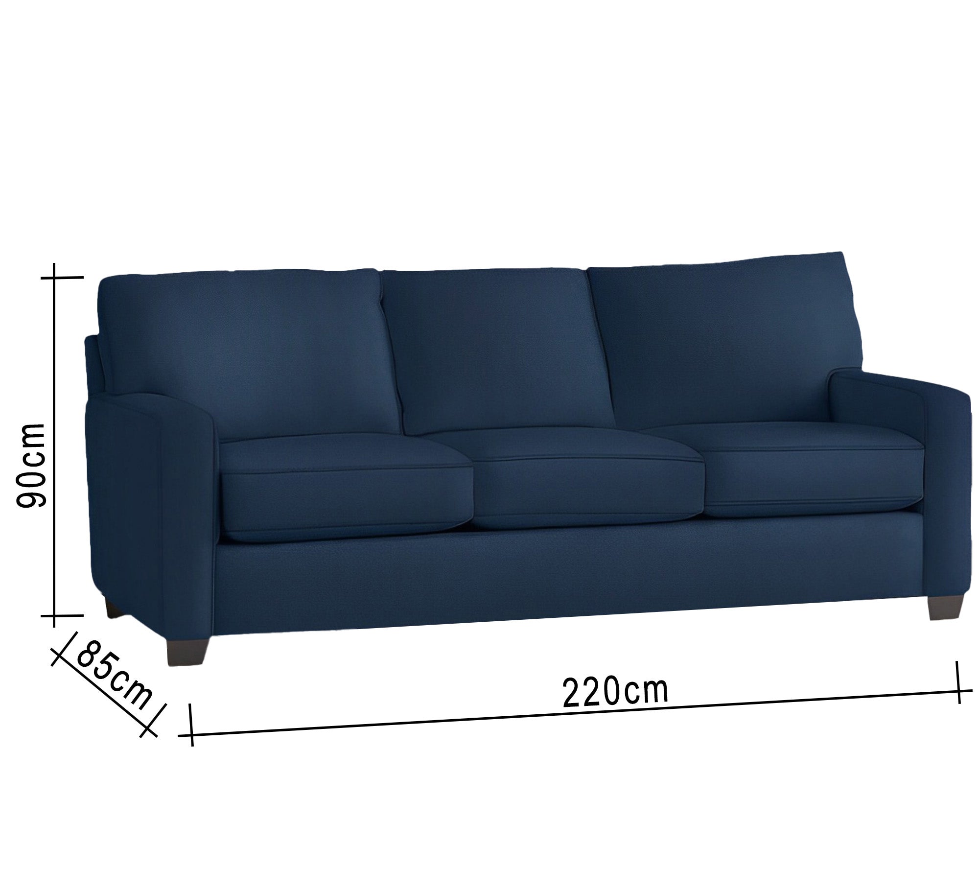 Navy blue triple sofa - Vitrine Furniture - Living room Sofas