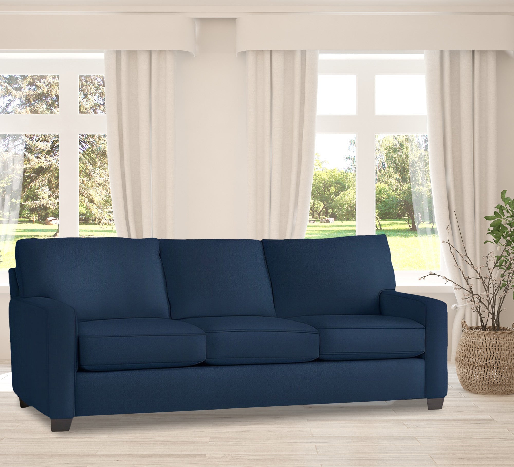 Navy blue triple sofa - Vitrine Furniture - Living room Sofas