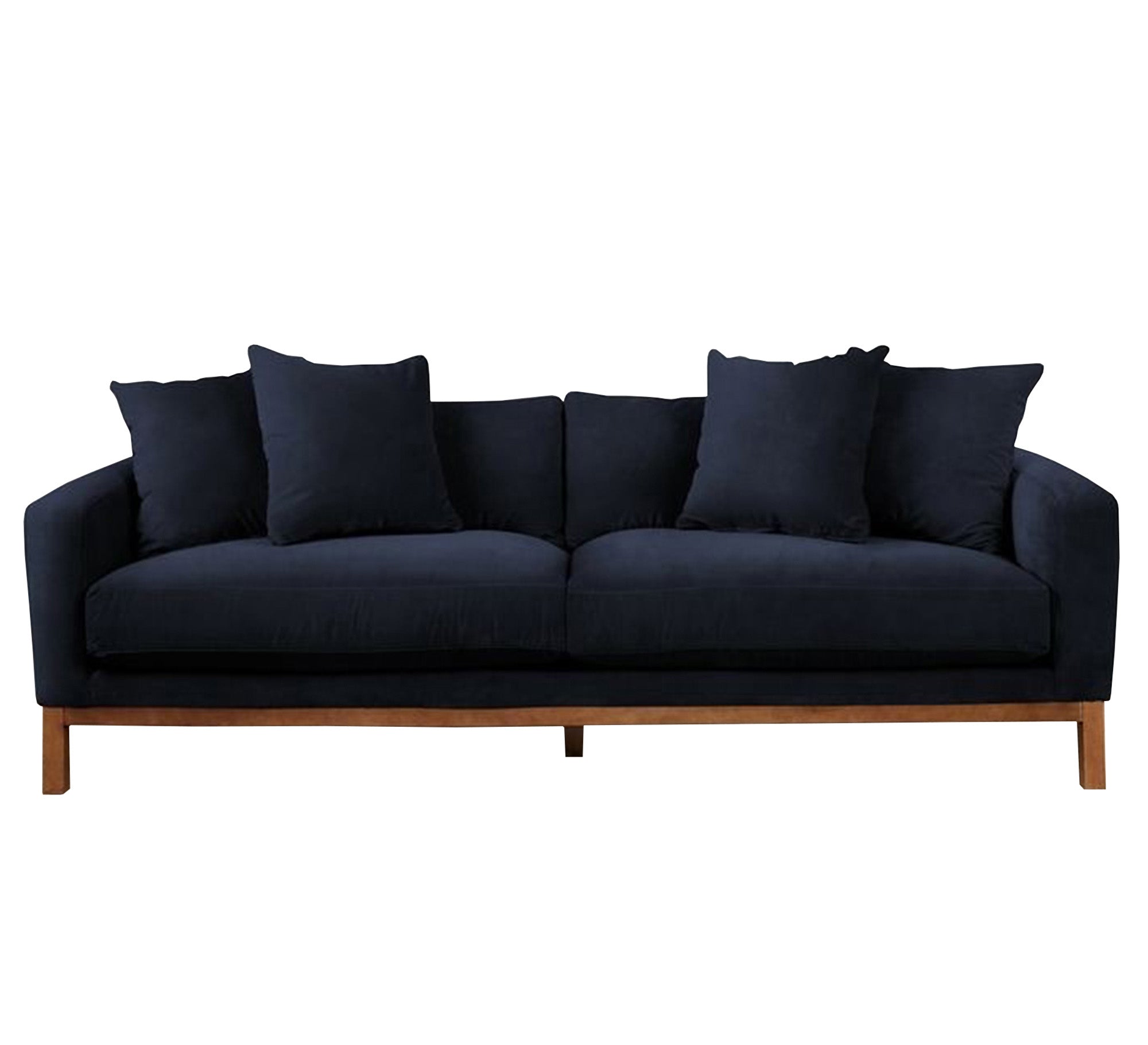 Navy sofa with short wooden legs - Vitrine Furniture - Living room Sofas