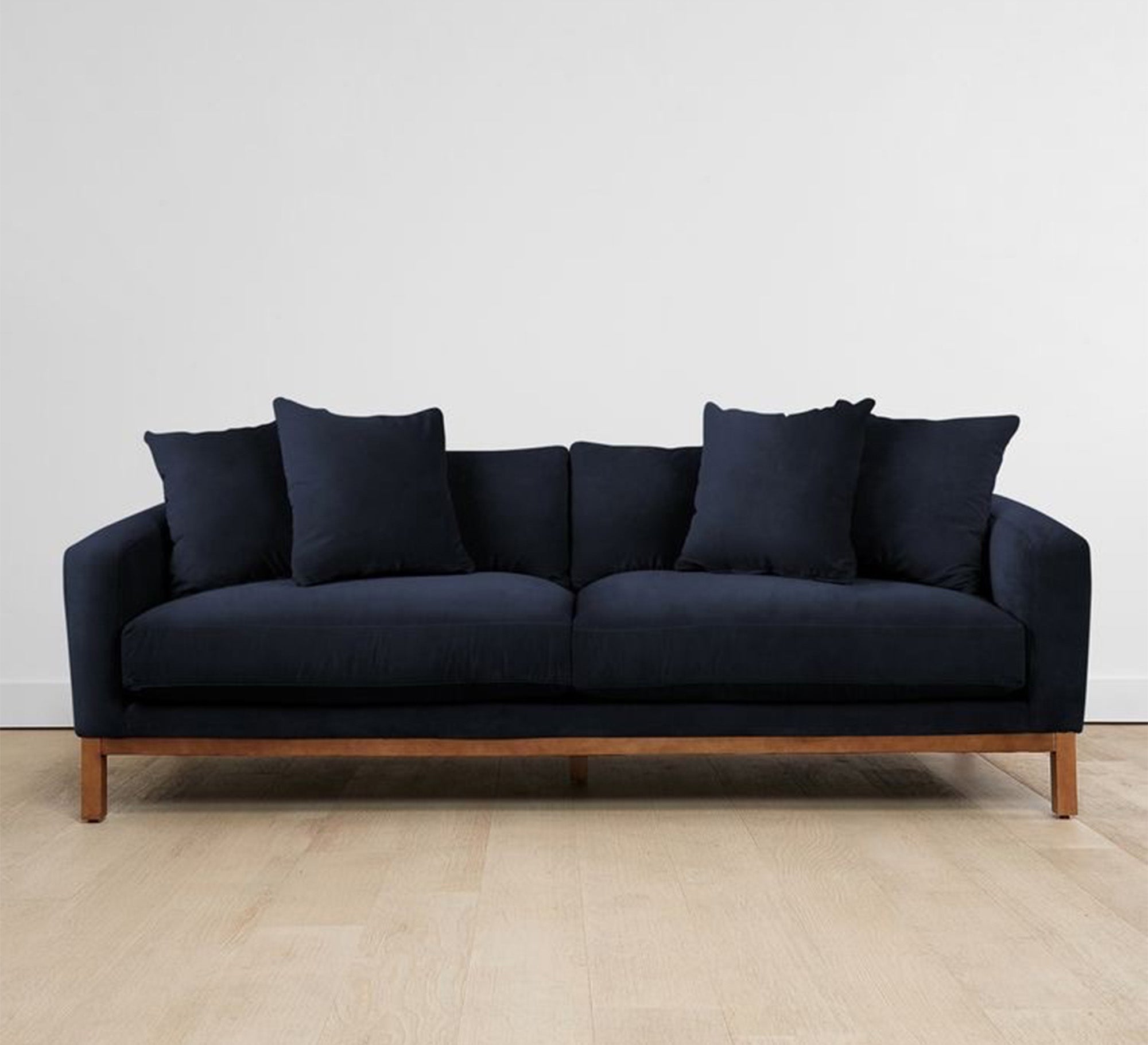 Navy sofa with short wooden legs - Vitrine Furniture - Living room Sofas