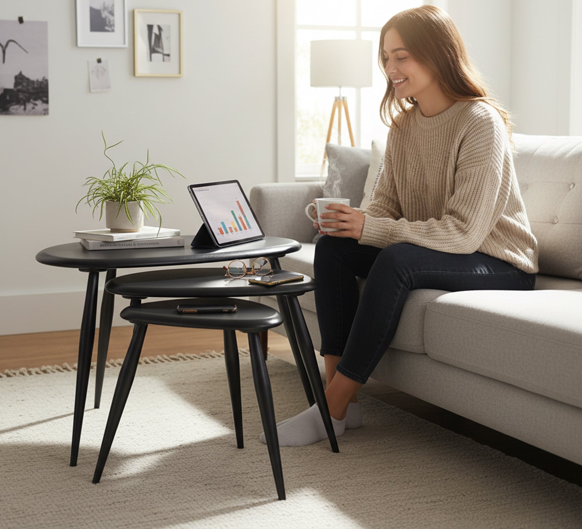 Nesting tables with a unique design - Vitrine Furniture - Side Tables