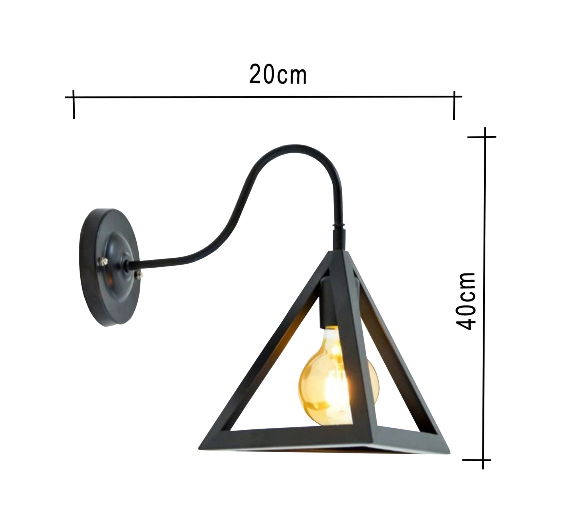 New Black Triangle Shape Wall Mounted Lamp - Vitrine Furniture - Wall Sconce Lighting